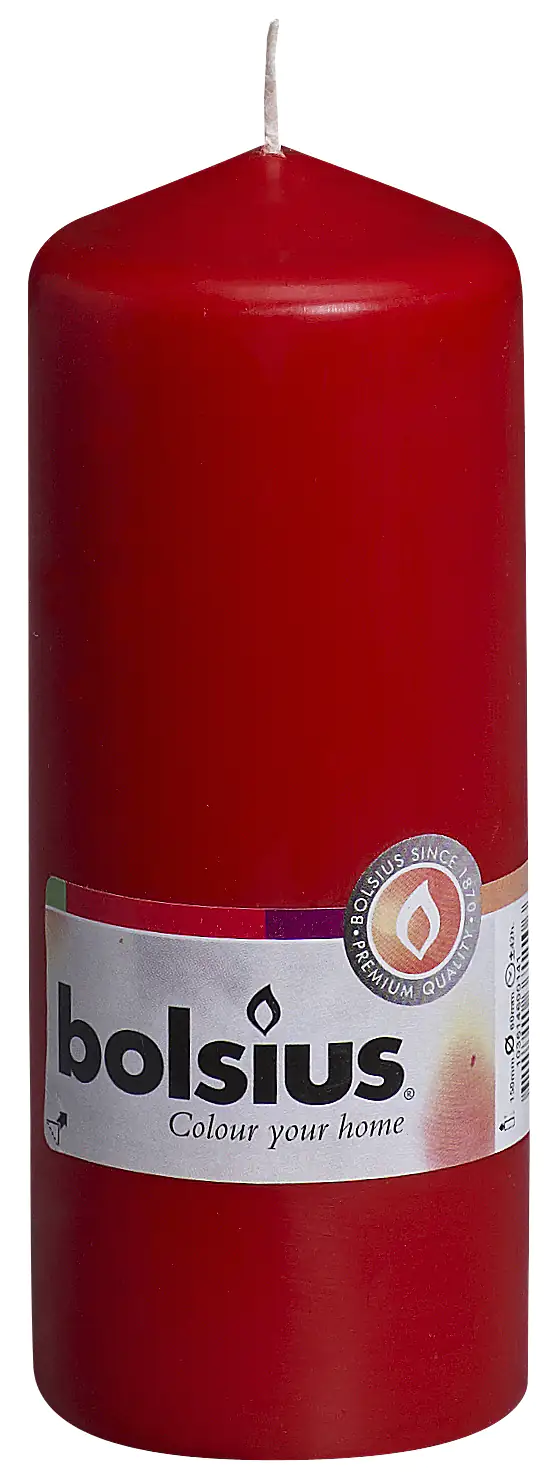 Bolsius Stumpenkerze rot, Höhe 15 cm, Ø 5,8 cm