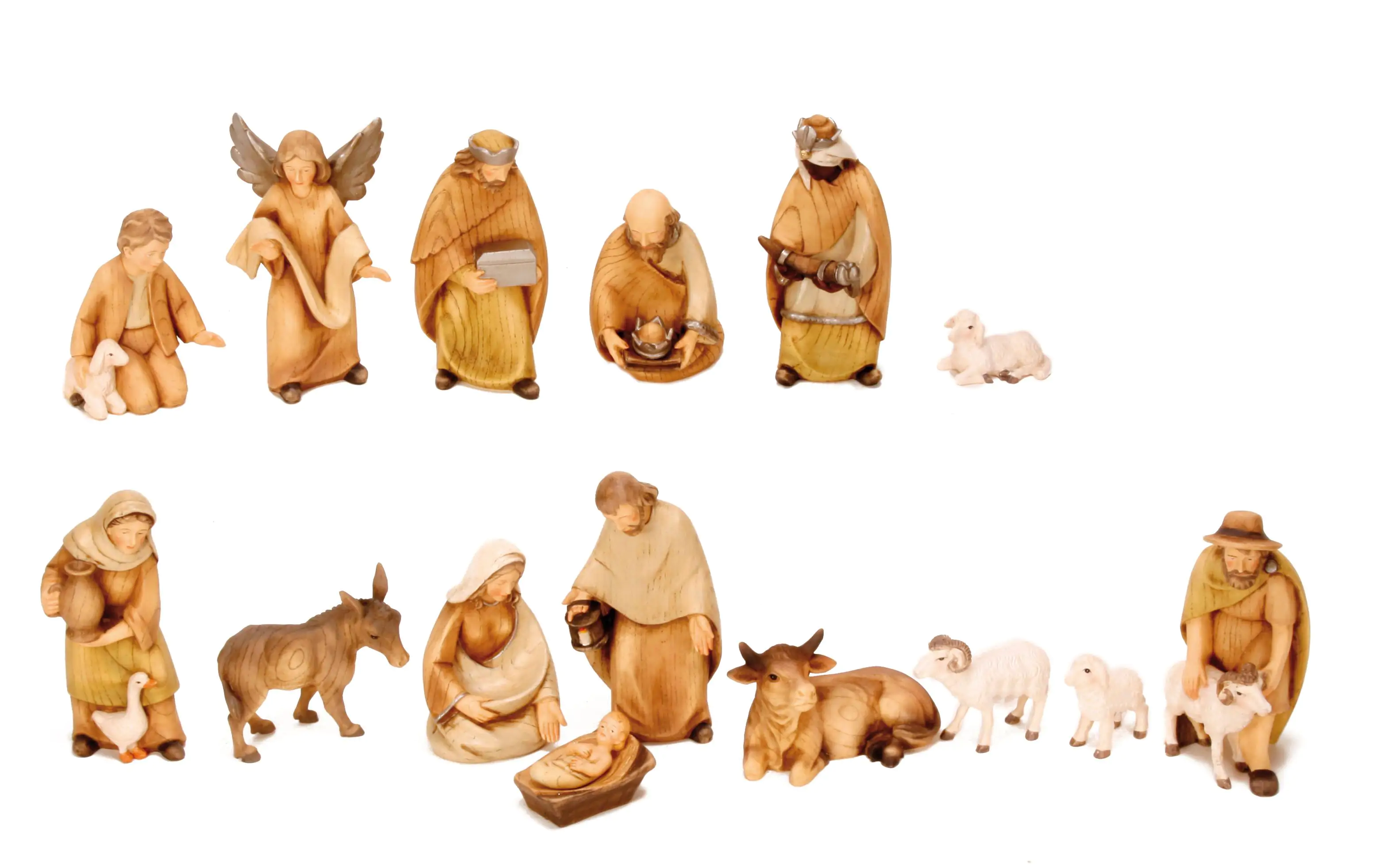 Riffelmacher Krippenfiguren Holzlook 12 - 15 cm 15 teilig