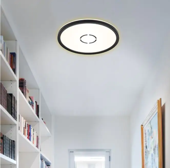 Briloner Slim LED Panel Free schwarz Ø 29,3 cm mit Backlight-Effekt