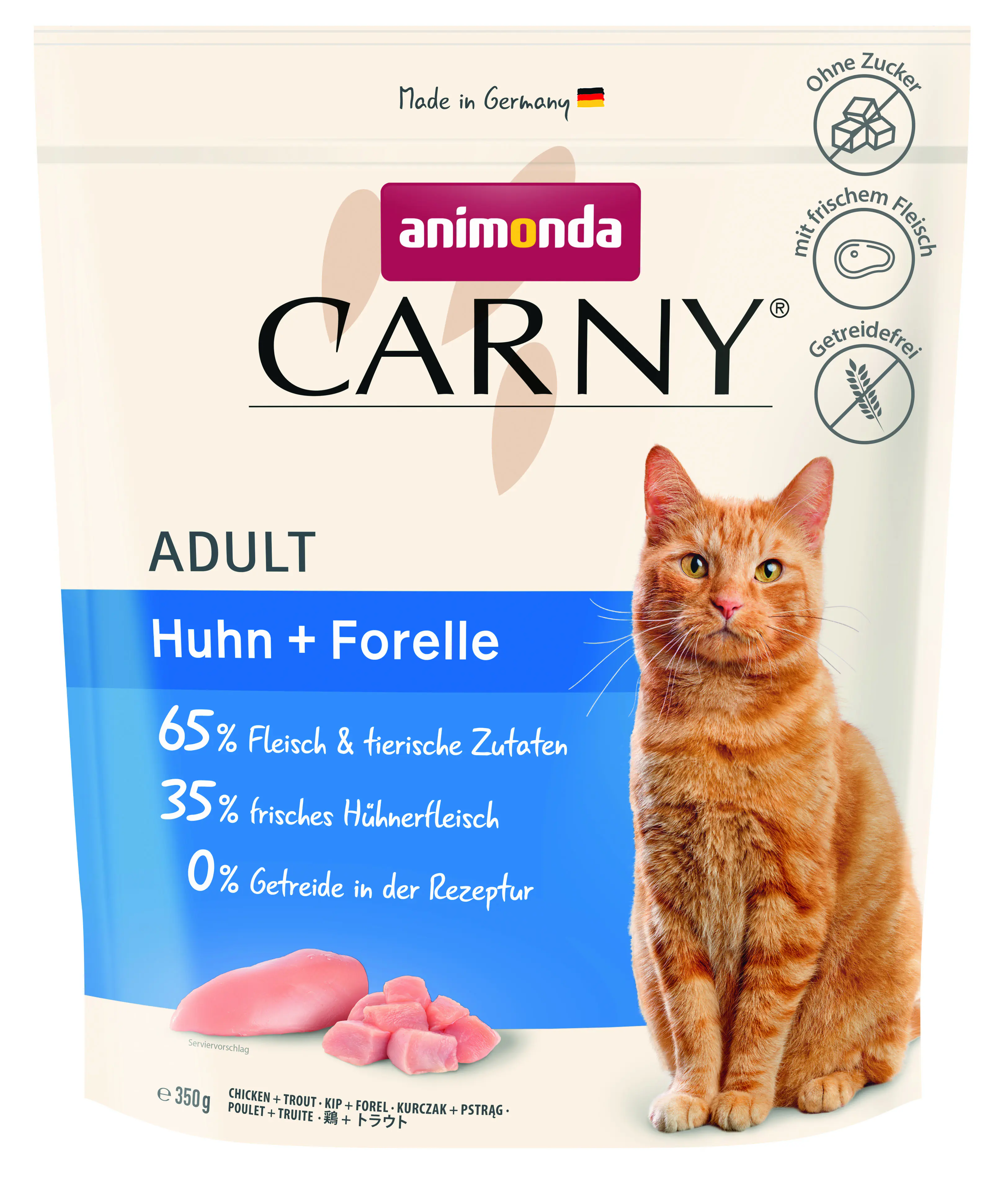 Carny Katzentrockenfutter Adult getreidefrei 350 g Huhn & Forelle