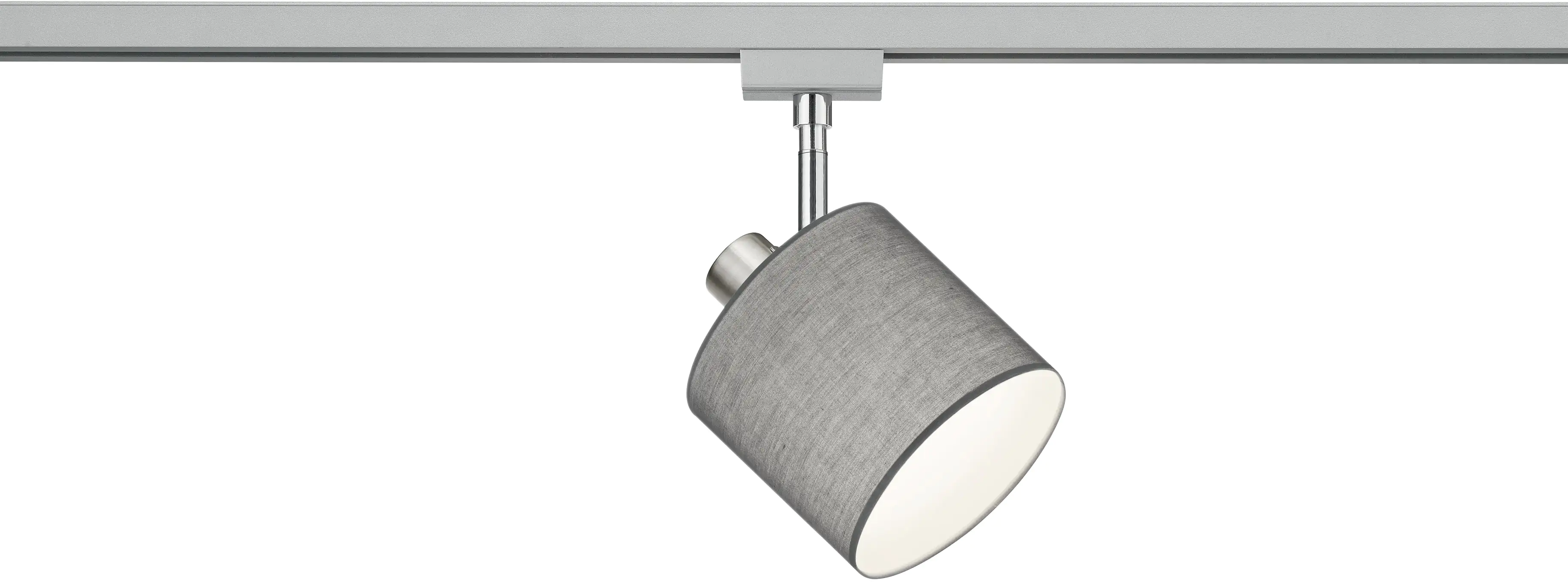 Trio Leuchten Spot Tommy DUOline E14, nickel matt, Stoffschirm grau Trio Leuchten Spot Tommy DUOline E14, nickel matt, Stoffschirm grau