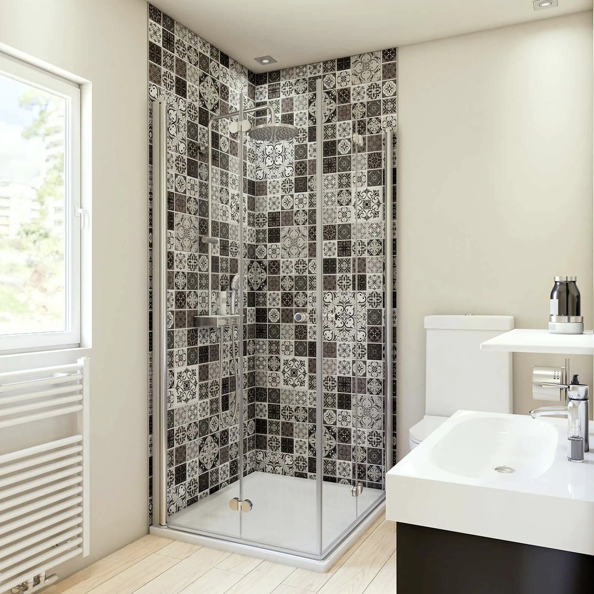 4062963223731_2561295 Breuer Duschrückwand Marokkanische Fliese Dekor 100 x 210 x 0,3 cm