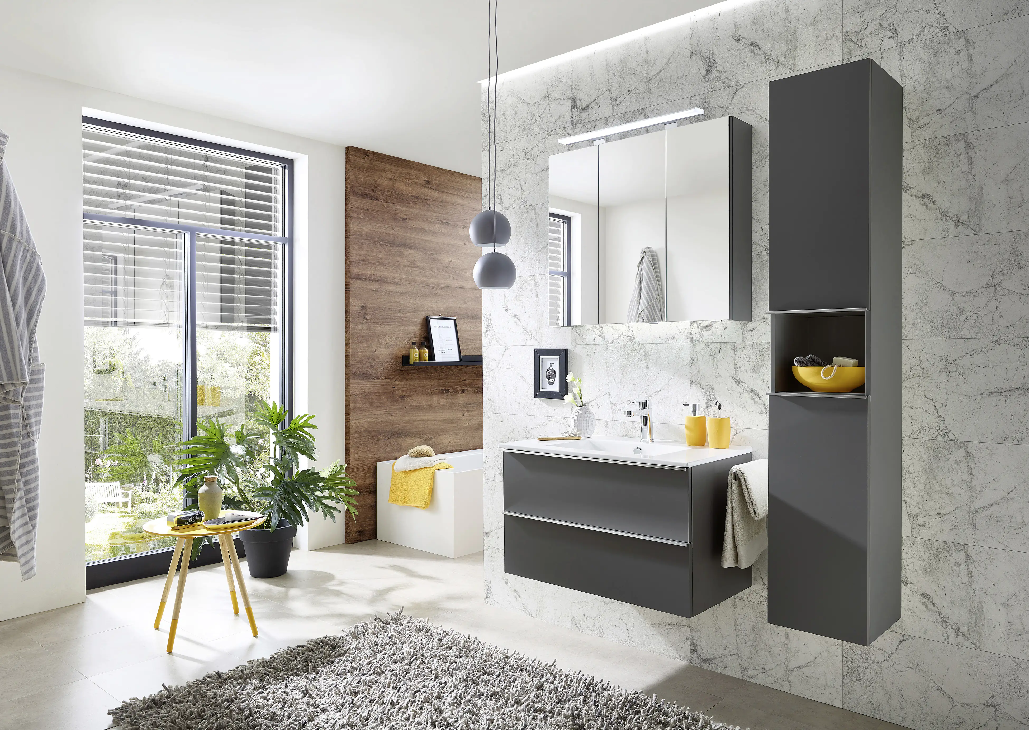 Primaster Hochschrank Düsseldorf grau 168 x 30 x 33 cm