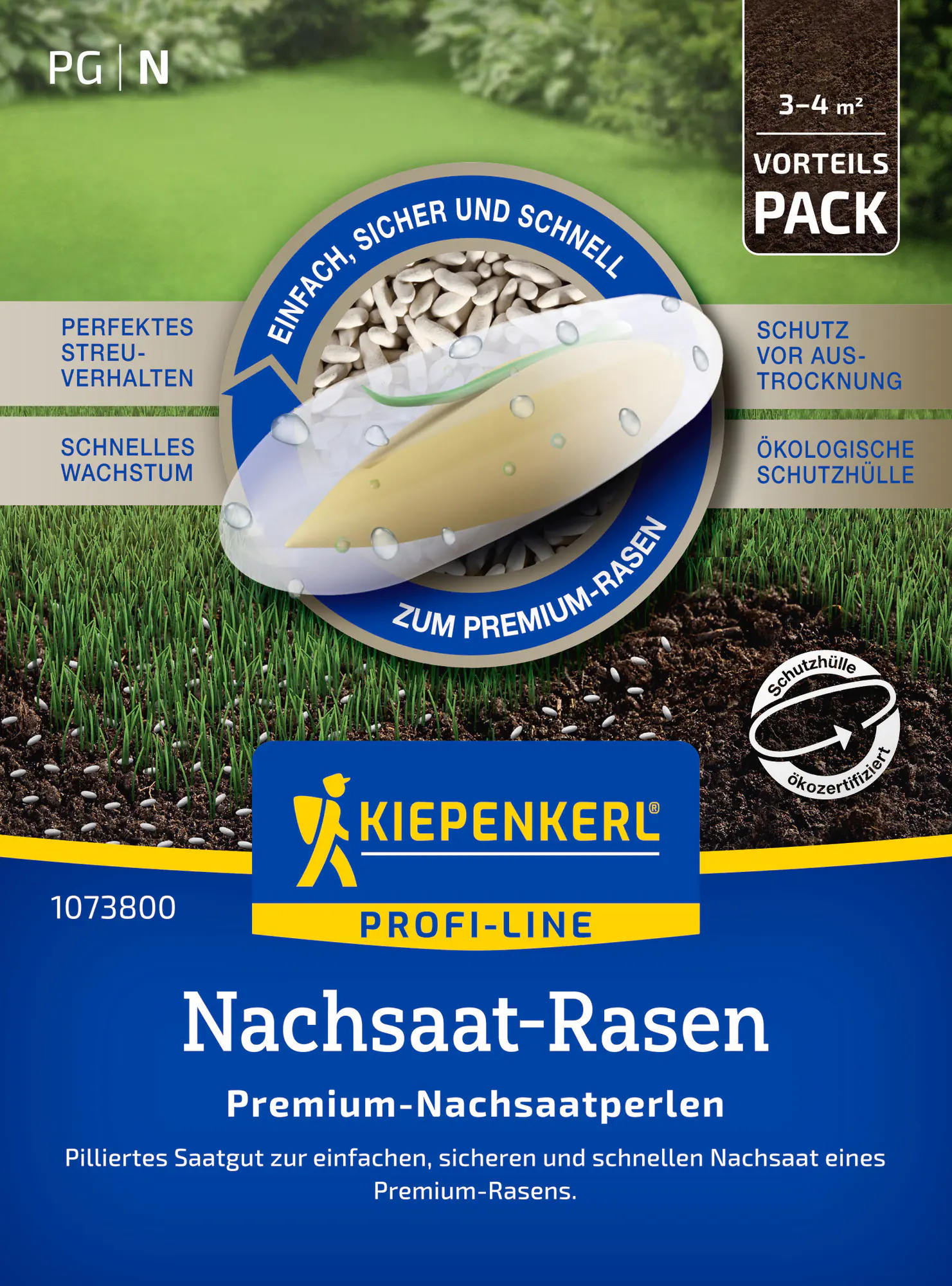 Kiepenkerl Profi-Line Rasensamen Nachsaat-Rasen Premium-Nachsaatperlen für ca. 3 - 4 m²