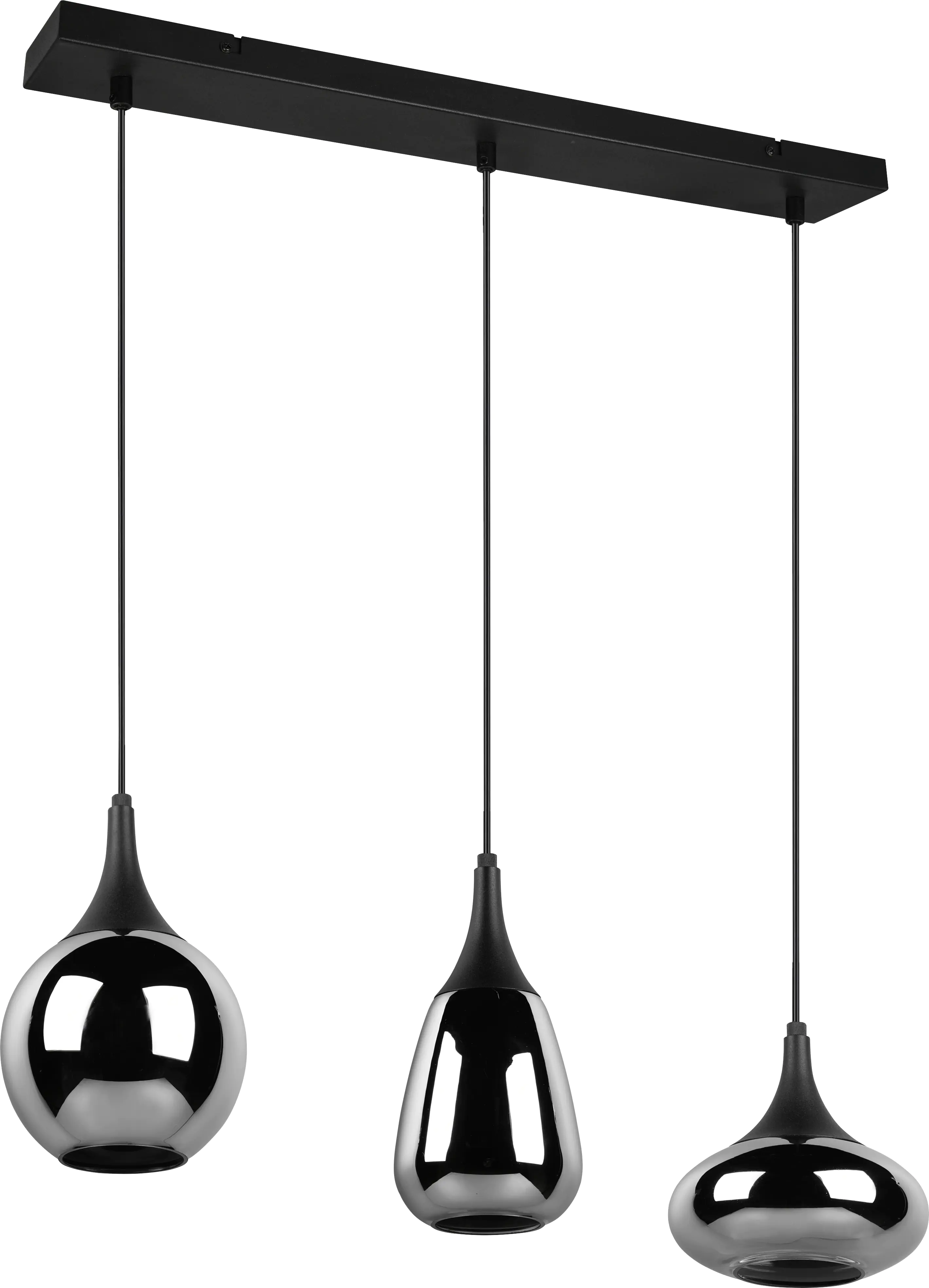 Trio Leuchten LED Pendelleuchte Lumina 3xE14, schwarz, Metall/Glas