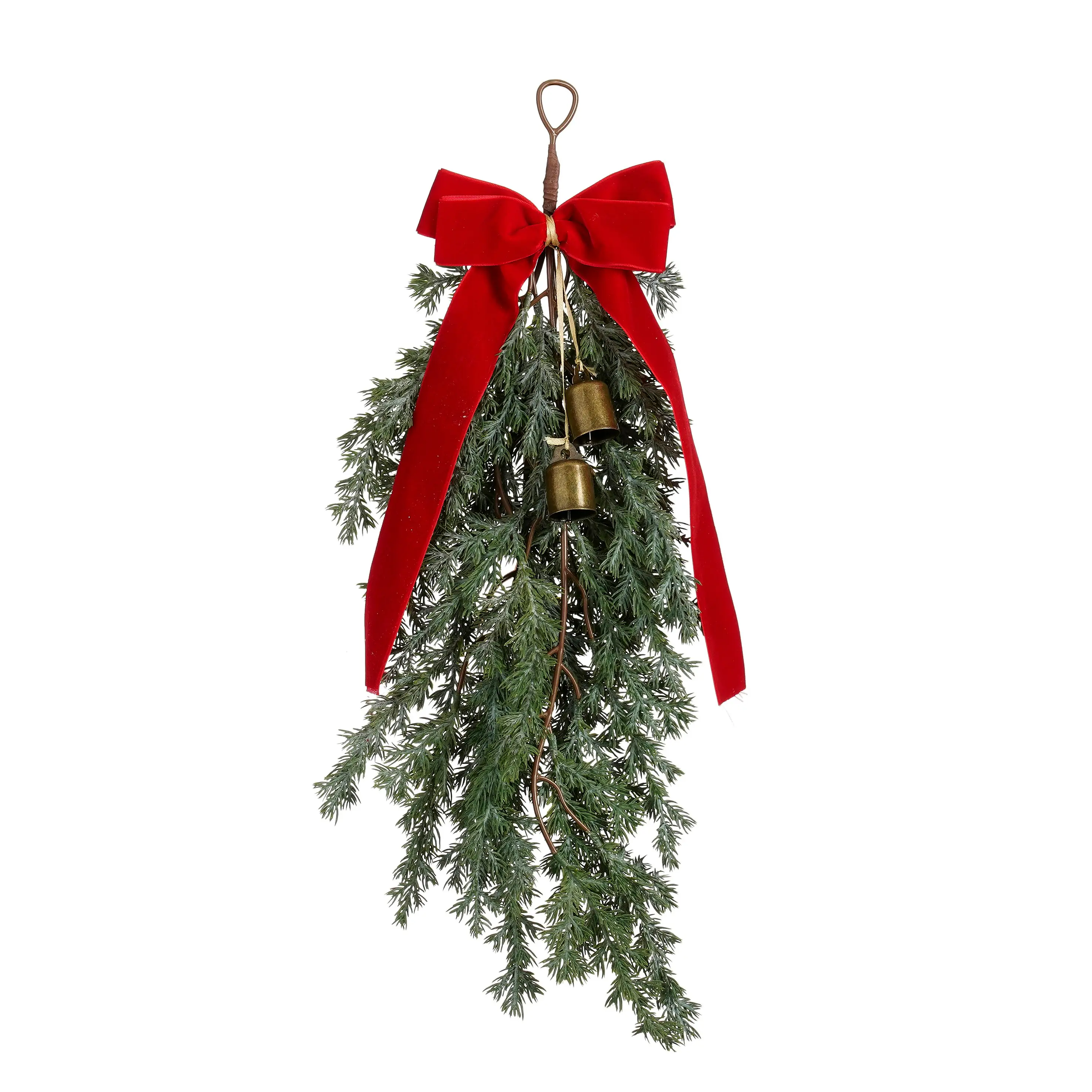 Mica Weihnachtsdeko Türbogen Pine mit Band 55 x 25 x 7 cm rot