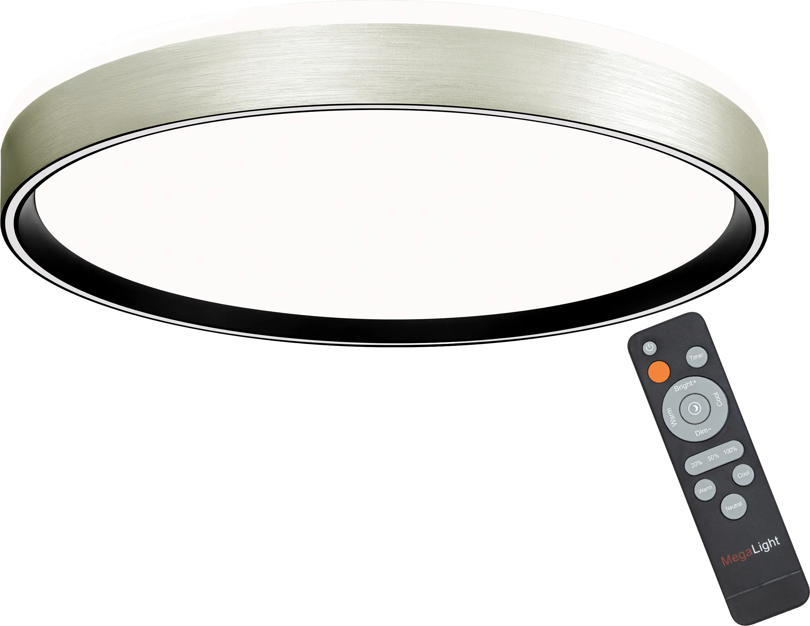 MegaLight LED-Deckenleuchte Shining Pluto Alu Ø48 cm dimmbar