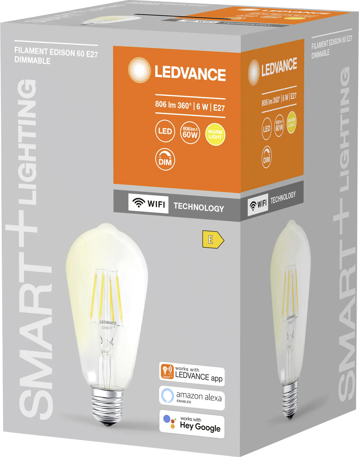 Ledvance Smart+WiFi LED Leuchtmittel Classic Edison ST64 Kolben E27 5,5 W