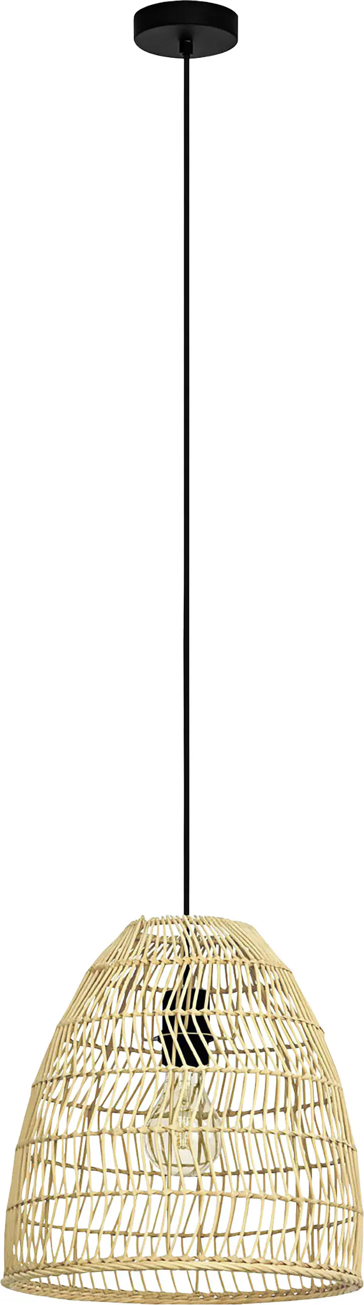 Eglo Pendelleuchte Ayesgarth schwarz natur 33 x 110 cm E27