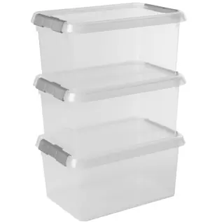 Sunware Comfort line Aufbewahrungsbox 3er-Set für 6L transparent metallfarbig