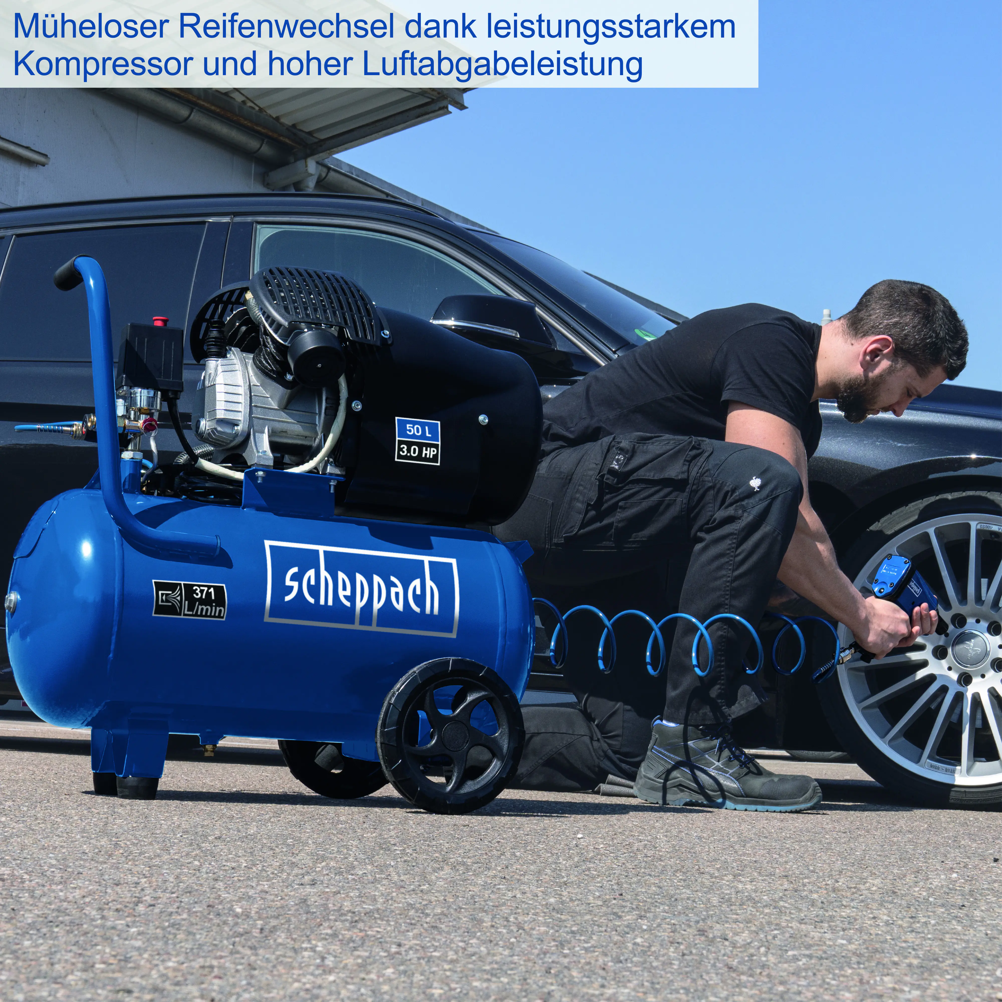 Scheppach Kompressor HC53DC Doppelzylinder 50 l 2200 W 10 bar 412 l/min