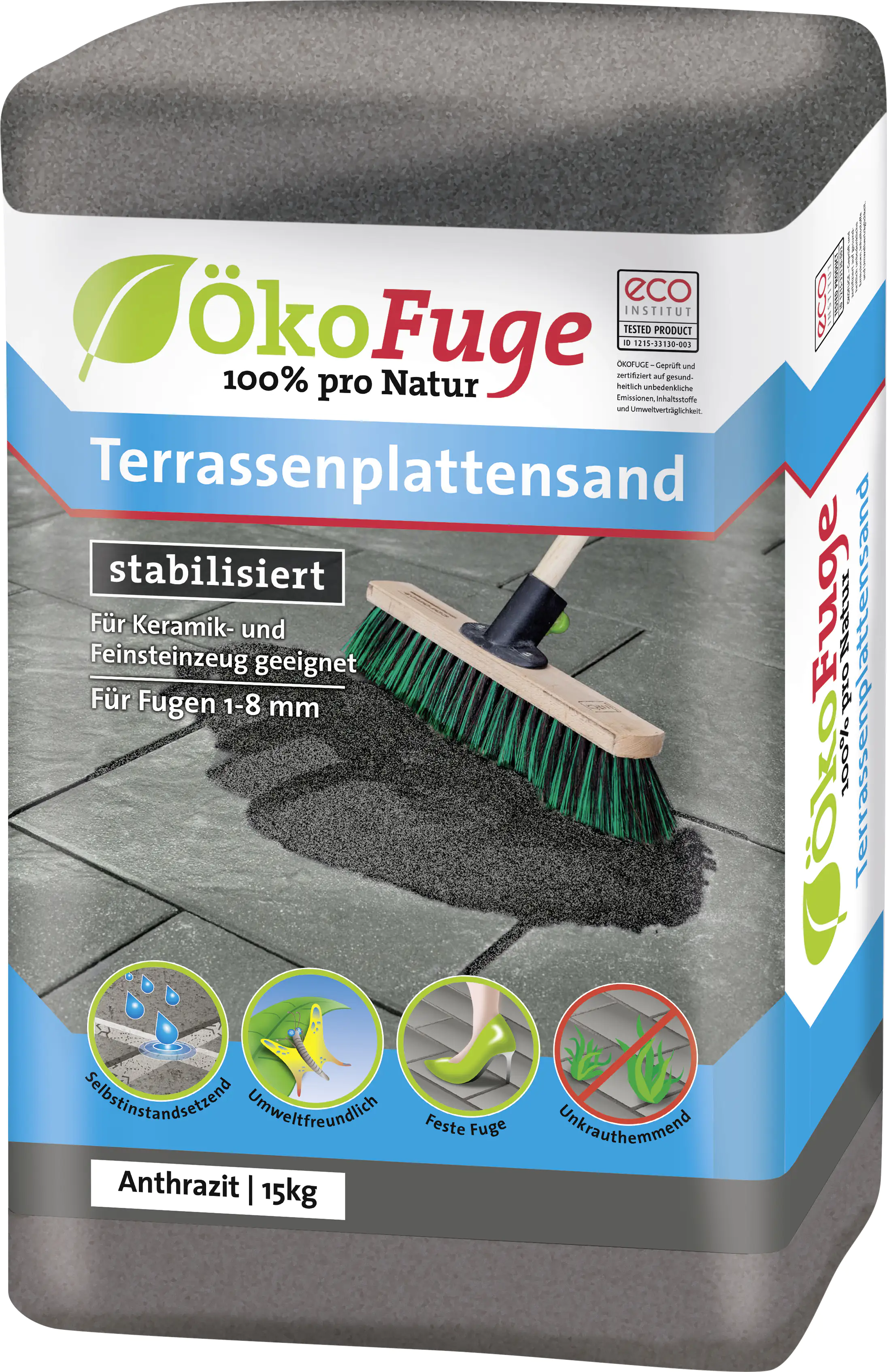 ÖkoFuge Terrassenplattensand anthrazit 15 kg ÖkoFuge Terrassenplattensand anthrazit 15 kg