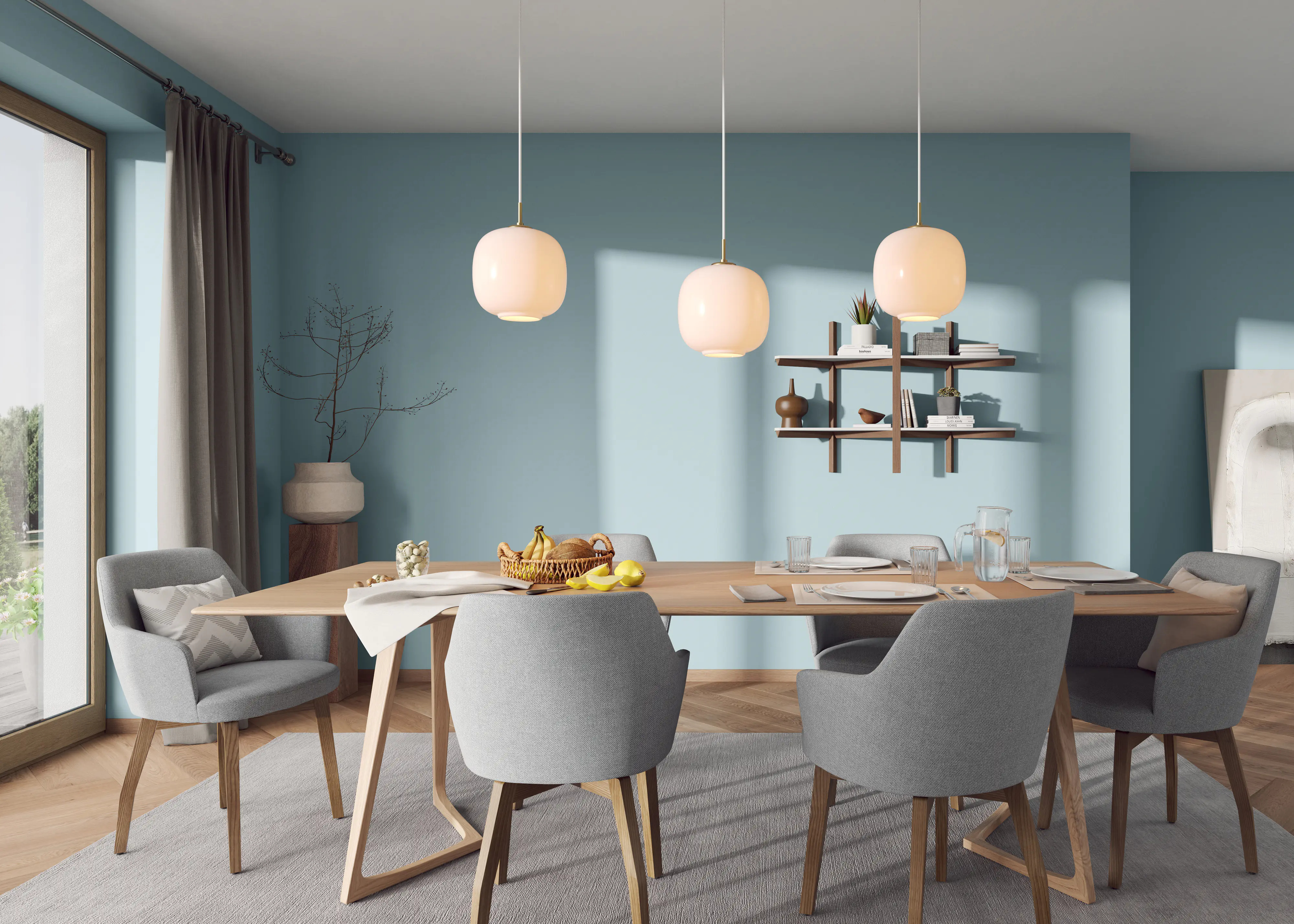 Primaster Farbambiente Wandfarbe matt platinblau 2,5 L