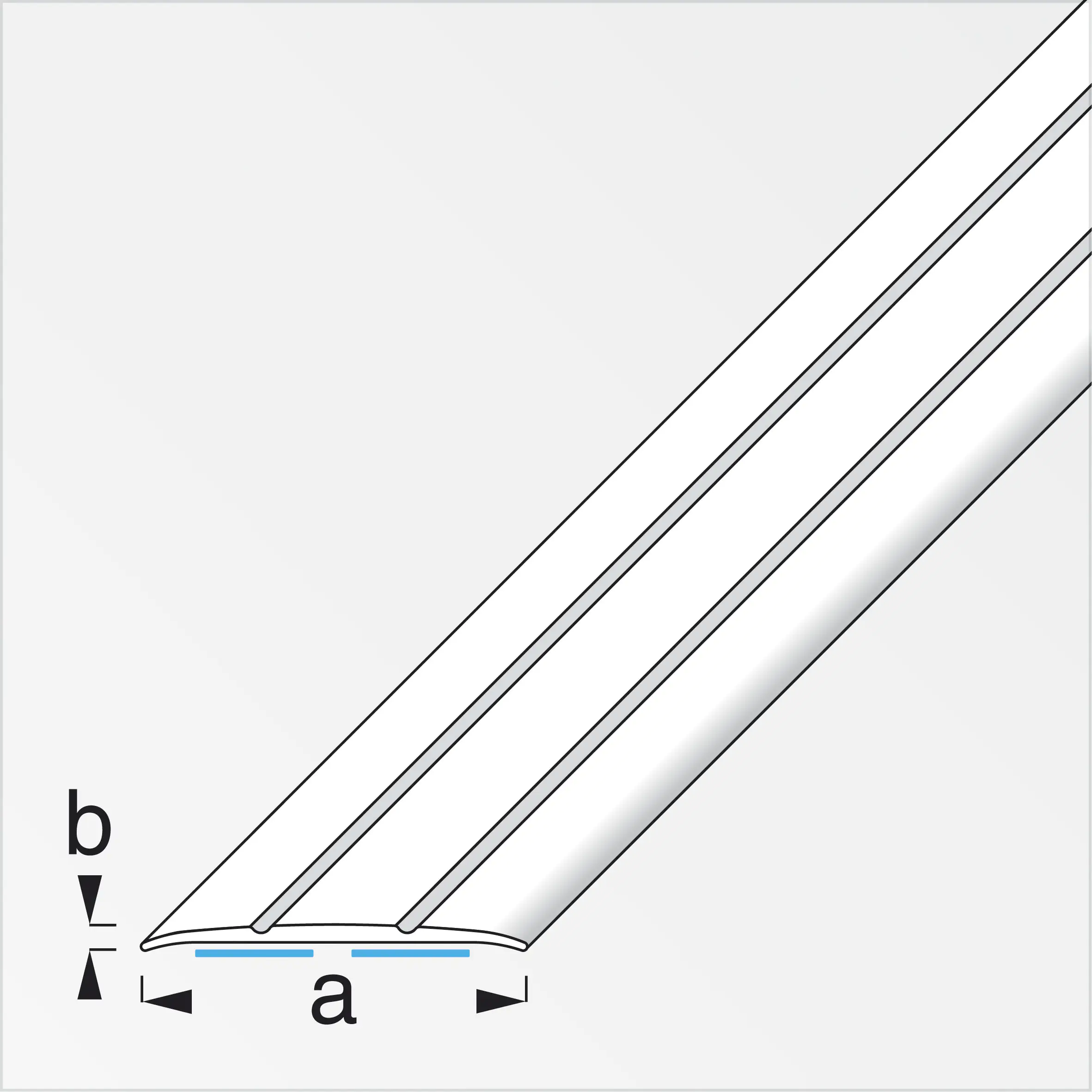 alfer Übergangsprofil 1 m, 37 x 2.5 mm Aluminium eloxiert silber