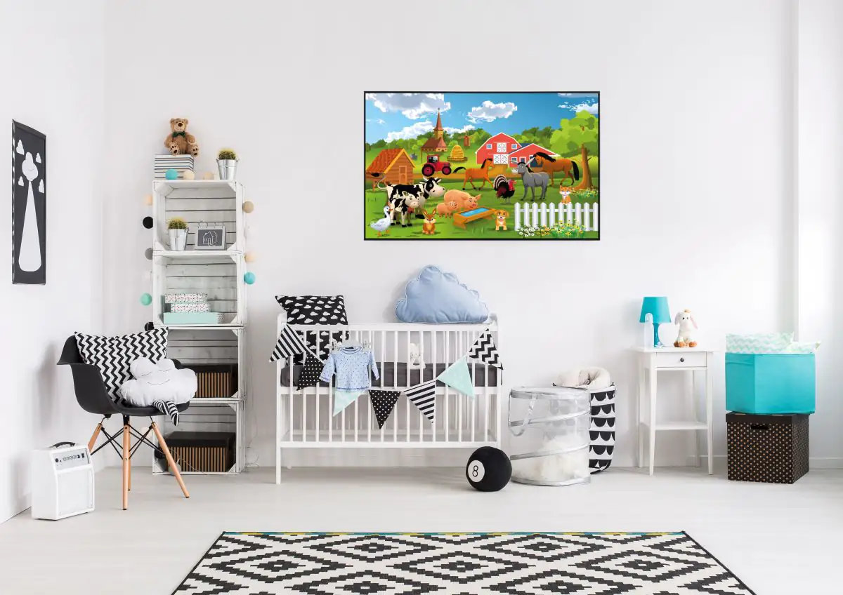 papermoon Infrarotheizkörper EcoHeat 60X100 cm 600 Watt, Farm Kindermotiv