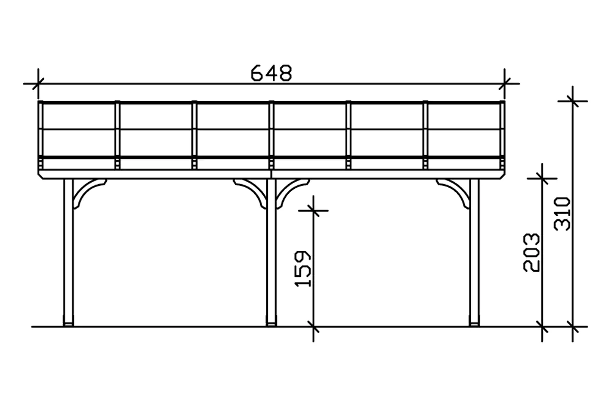 SKAN HOLZ Terrassenüberdachung Venezia 648 x 389 cm lasiert in Schiefergrau