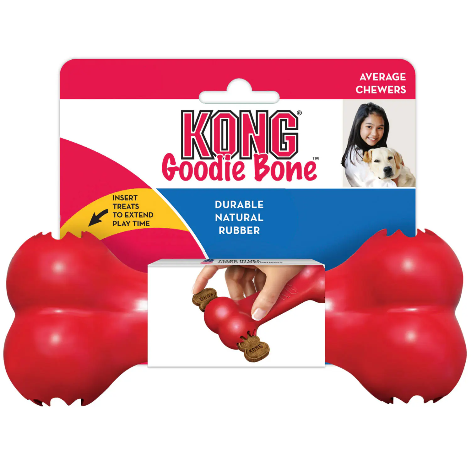 Kong Hundespielzeug Goodie Bone 18 cm rot