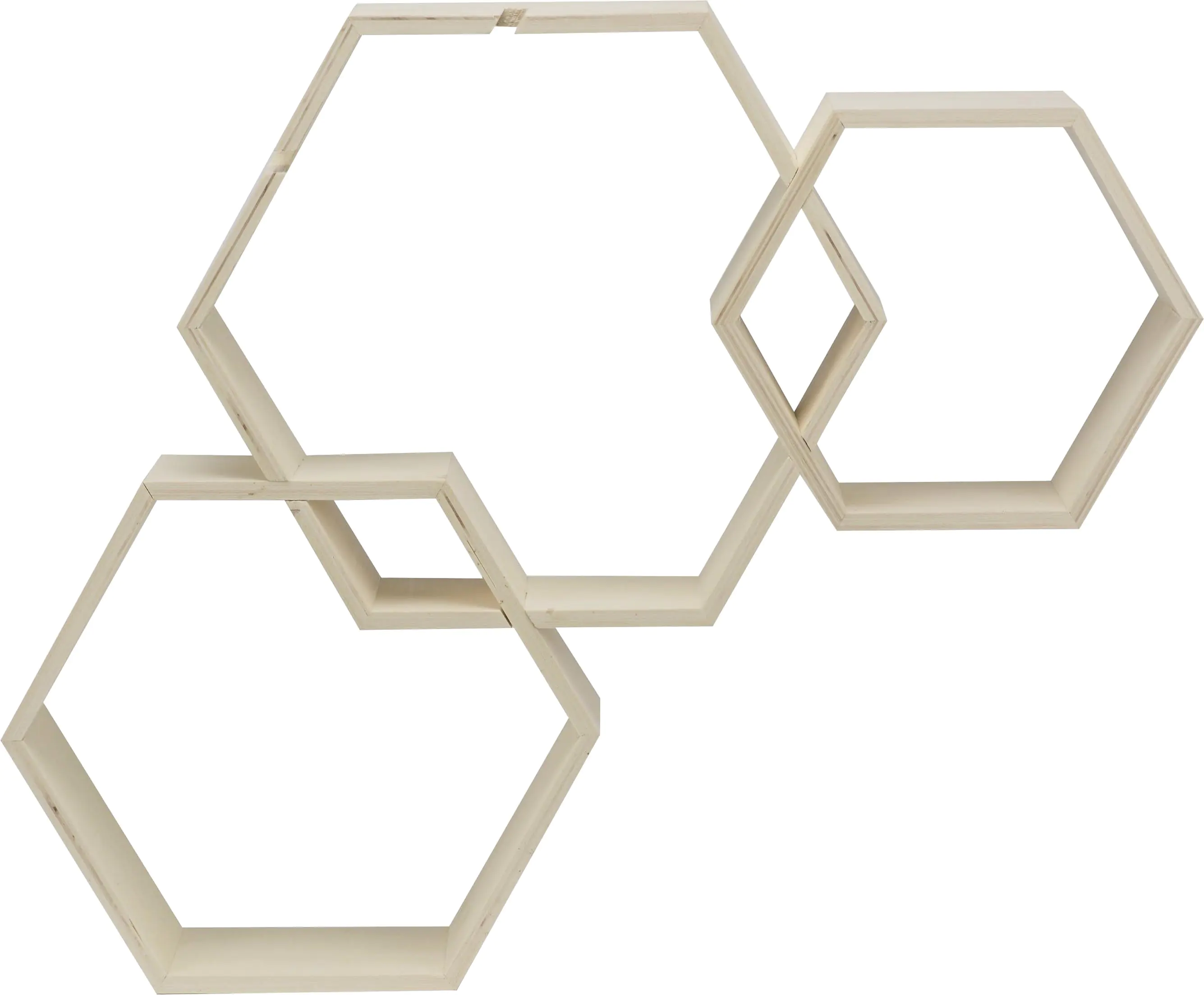 Glorex Design-Rahmen Holz Sechseck 3 Stück