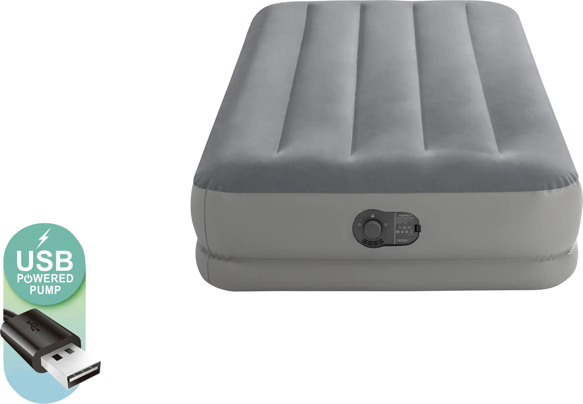 Intex Luftbett Dura-Beam Prestige Mid-Rise Twin grau 99 x 191 x 30 cm