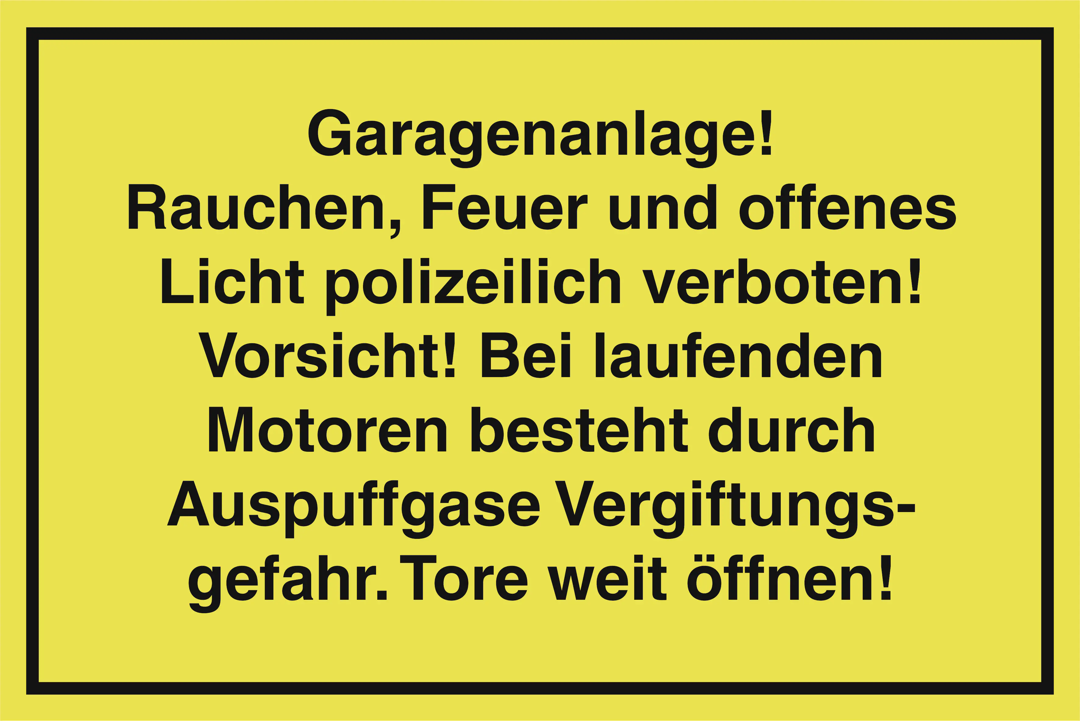 Conmetall Hinweisschild Garagenanlage 200 x 300 mm ausführlich