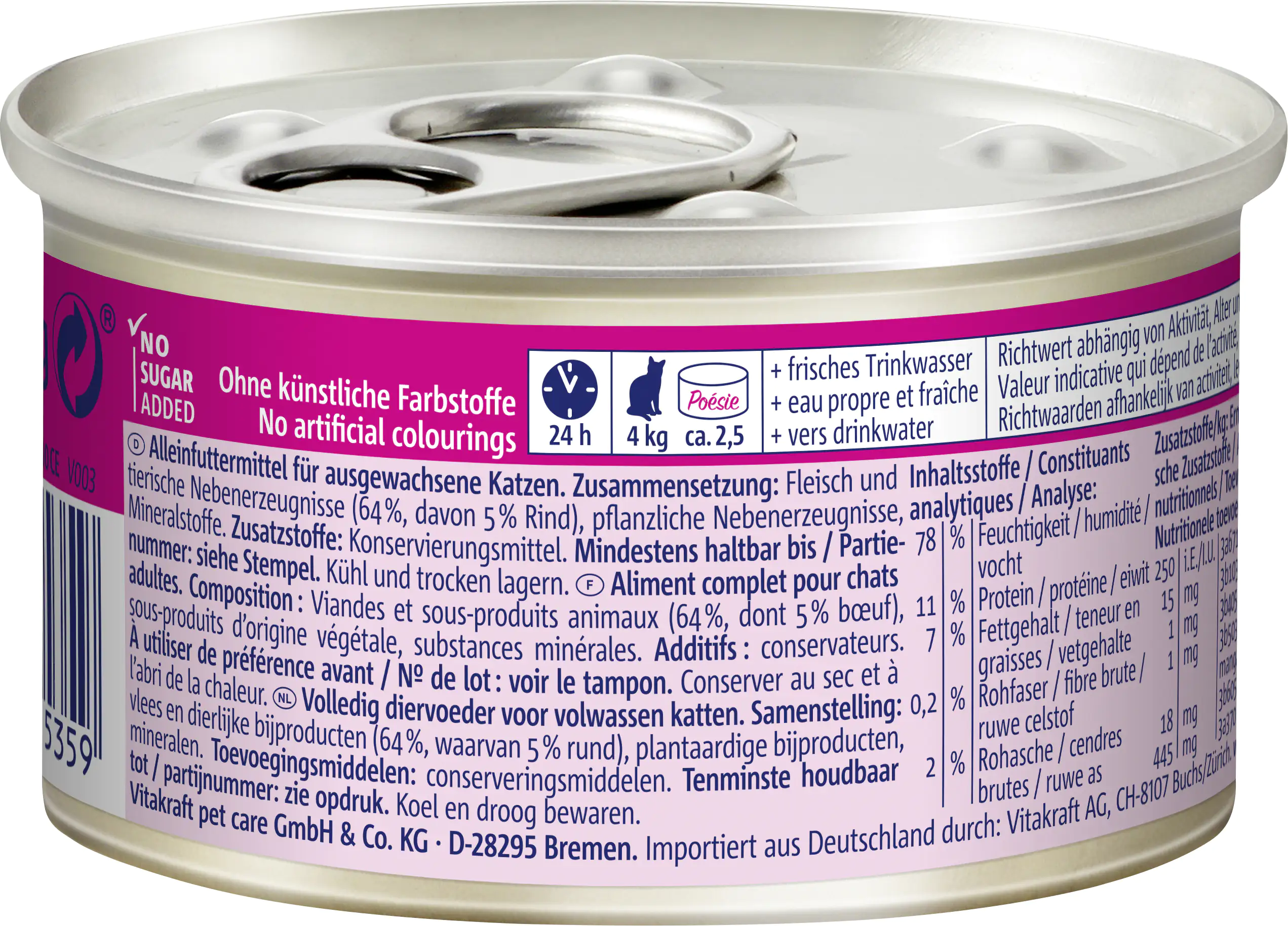 Vitakraft Poésie Katzenfutter Mousse Rind 85 g