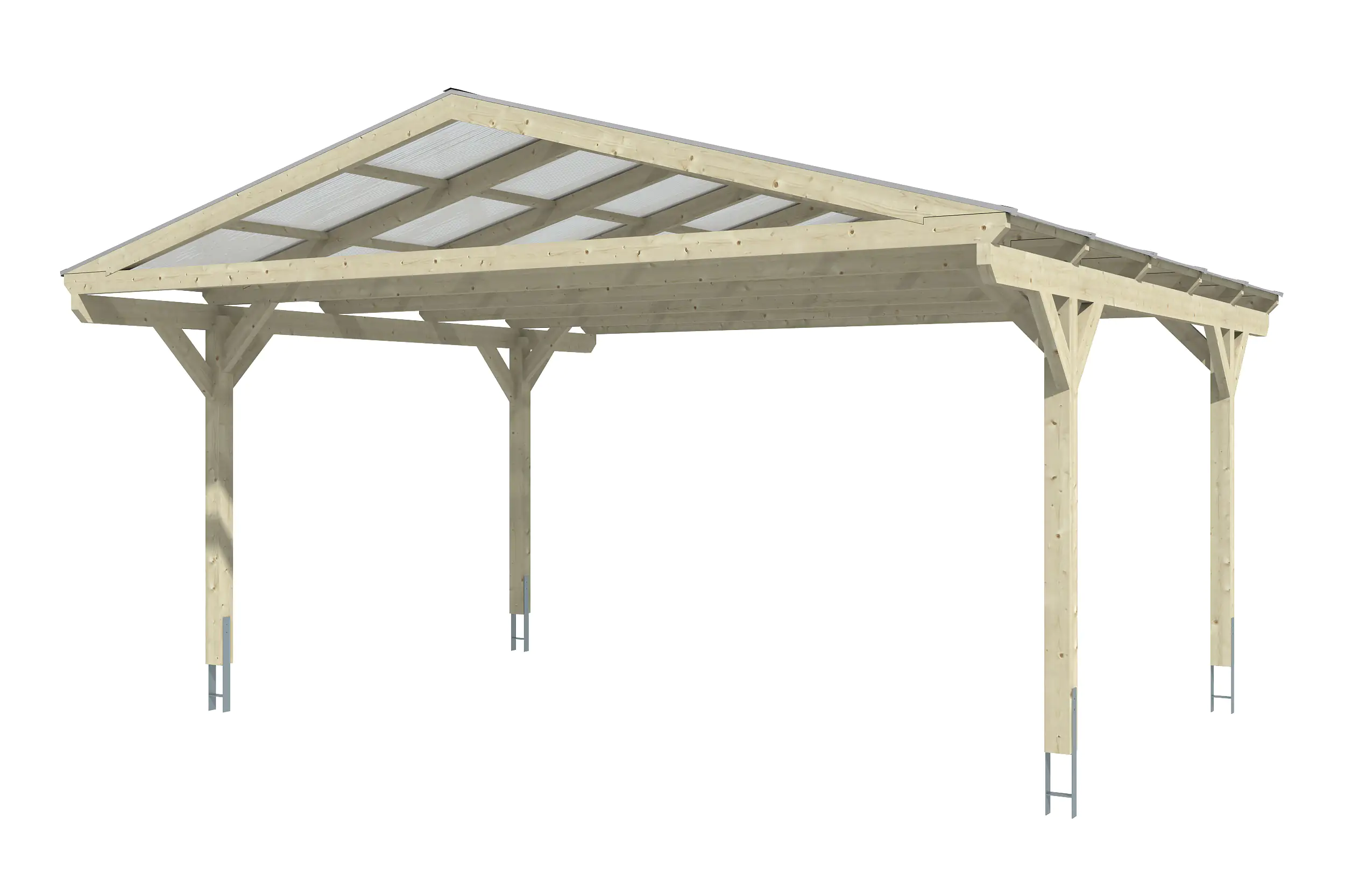 SKAN HOLZ Carport Westerwald 570 x 541 cm, lasiert in Nussbaum