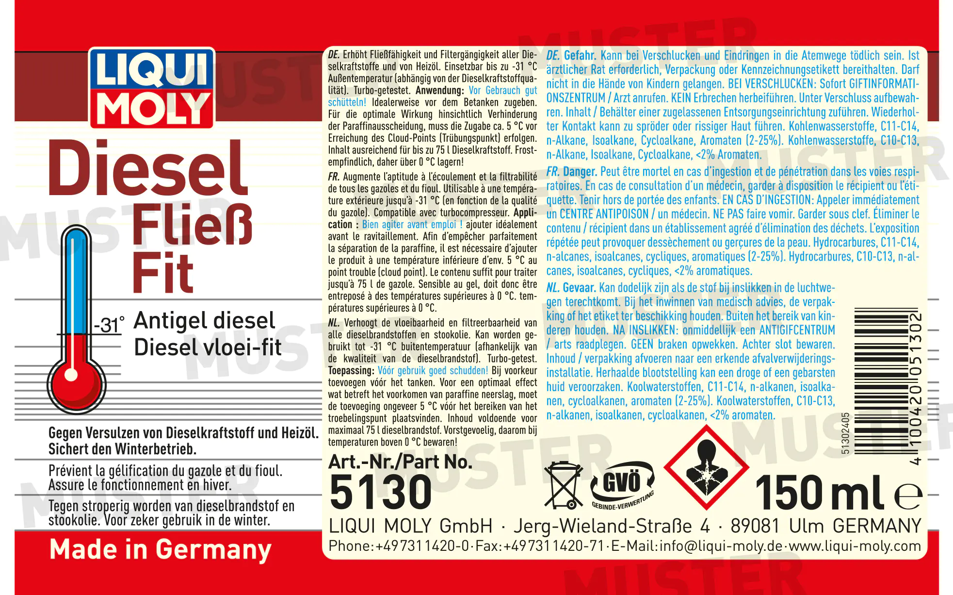 Liqui Moly Diesel Fließ-Fit 150 ml Liqui Moly Diesel Fließ-Fit 150 ml