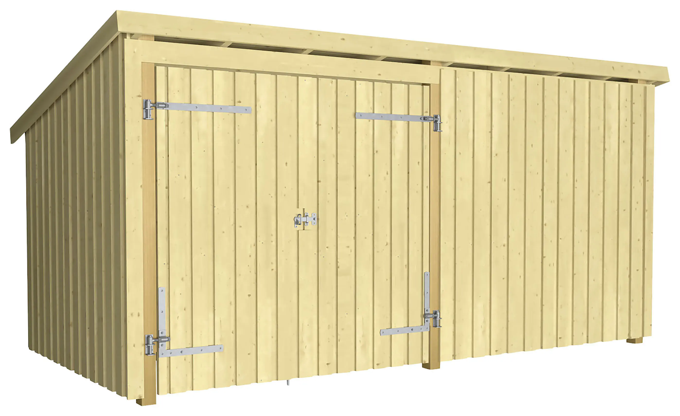 Plus Gartenhaus Nordic Multi 416 x 208 cm natur mit Doppeltür