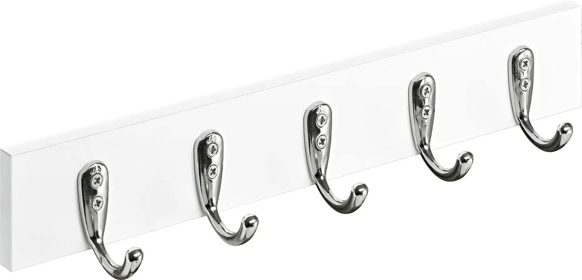 Hettich Garderobenleiste 5 Haken Holz 40 x 6 x 6 cm weiß