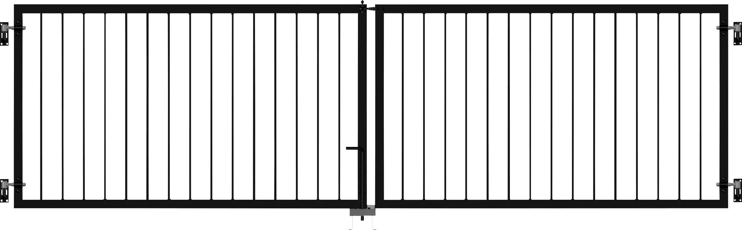 Plus Doppeltor Basic Stahl 300 × 85 cm schwarz