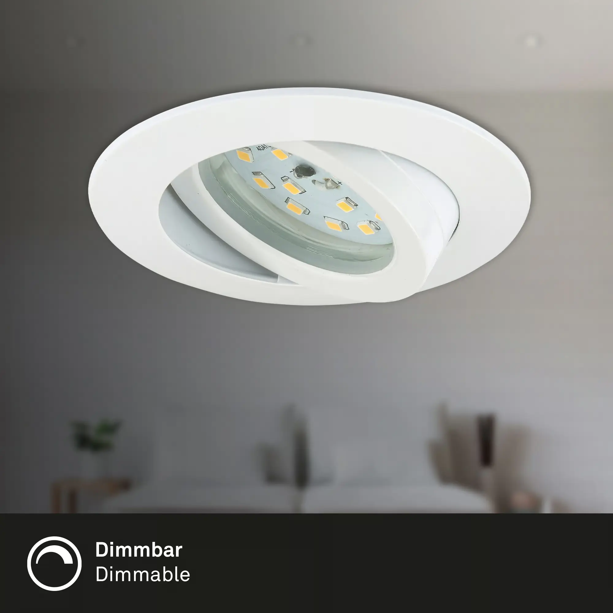 Briloner 3er Set LED Einbauleuchten Attach weiß Ø 8,2 cm dimmbar