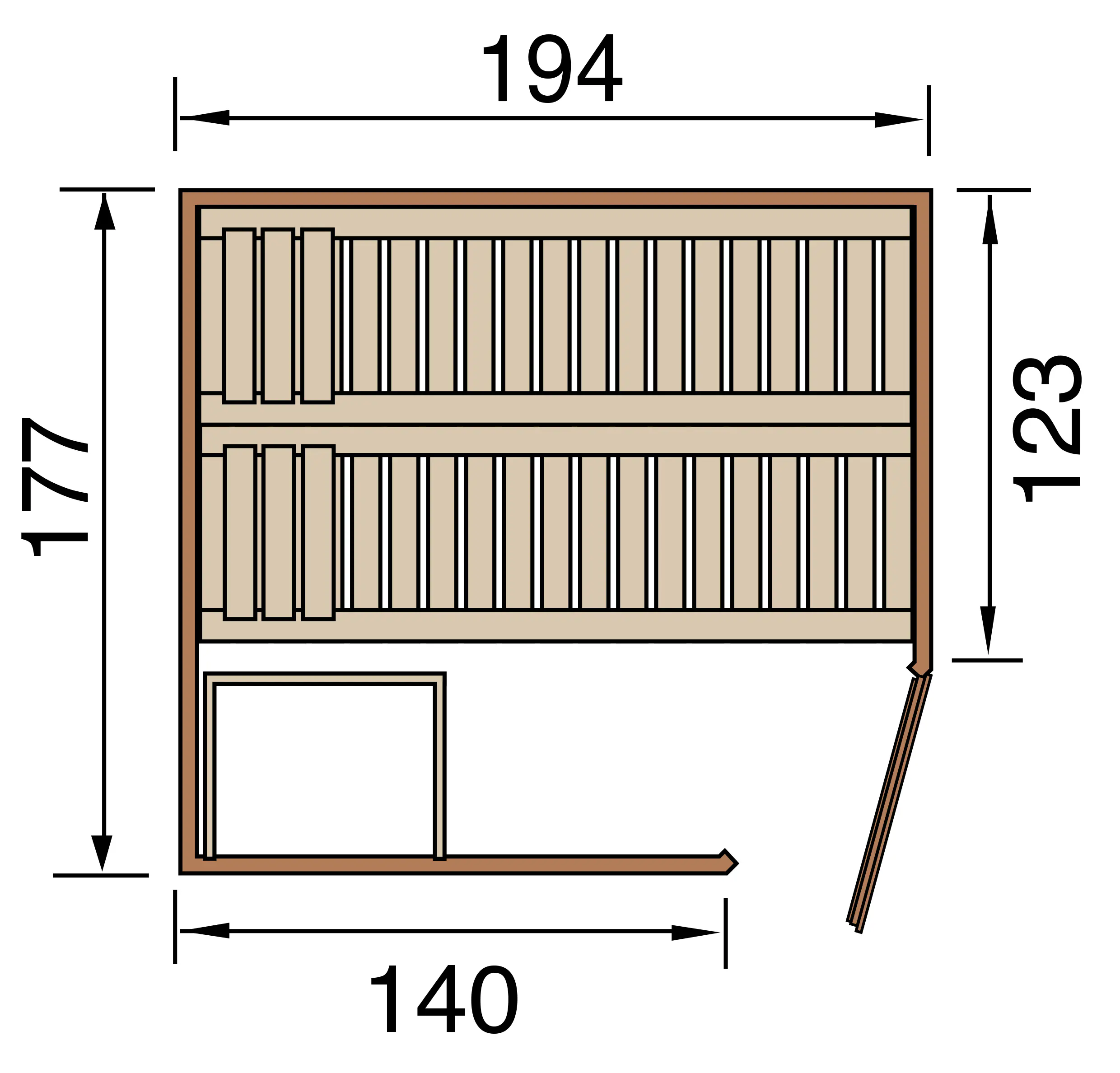 Weka Element-Ecksauna Varberg 2 mit Glastür Weka Element-Ecksauna Varberg 2 mit Glastür