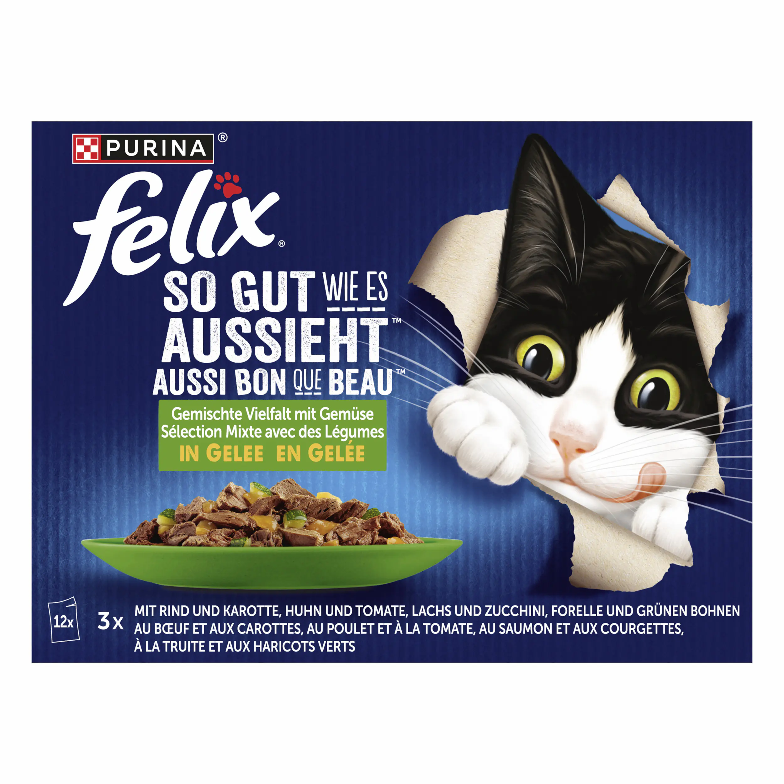 Felix Gemischte Vielfalt mit Gemüse Katzenfutter 12 x 85g Felix Gemischte Vielfalt mit Gemüse Katzenfutter 12 x 85g