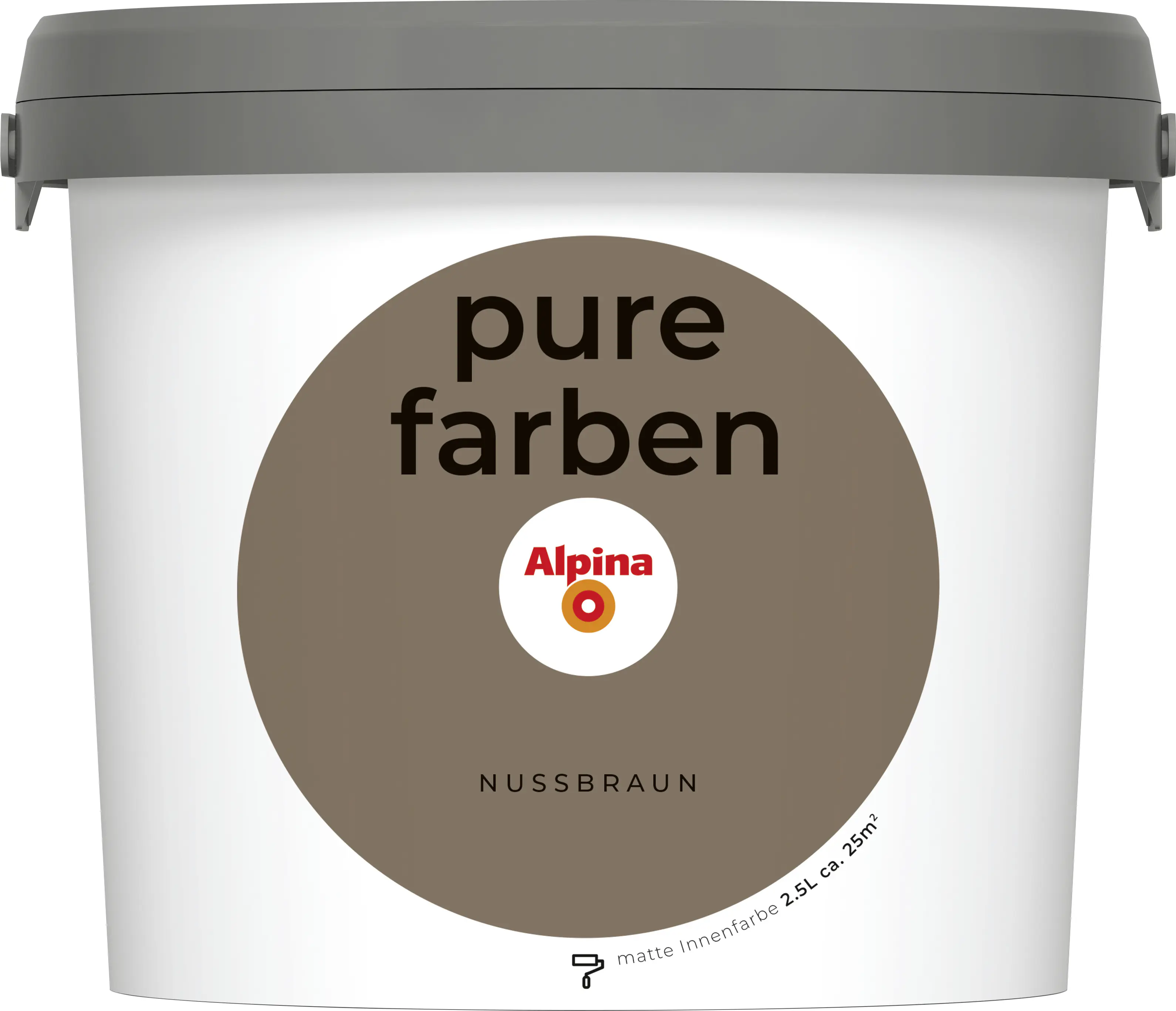 Alpina Pure Farben Wandfarbe nussbraun 2,5 L