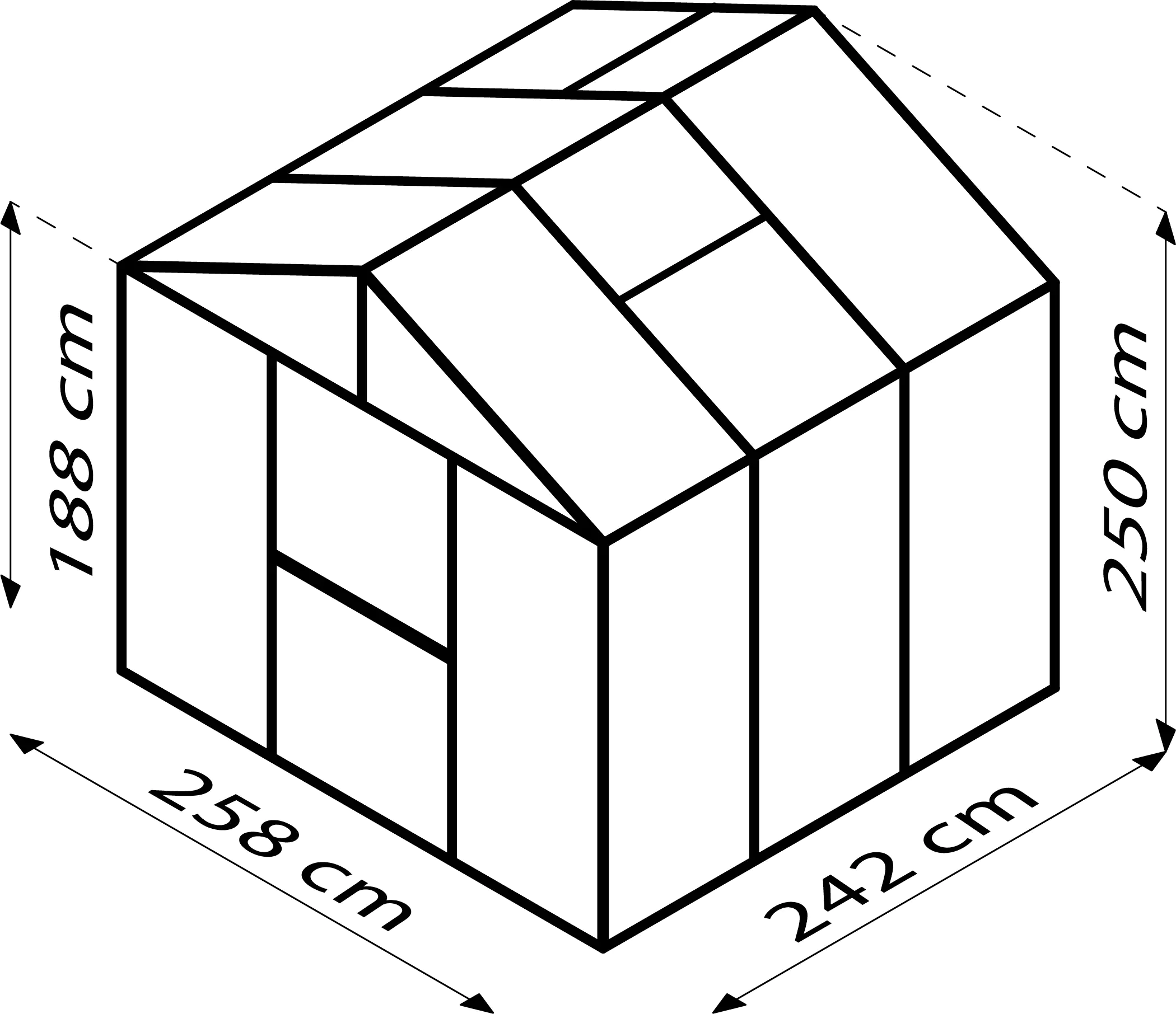 Vitavia Gewächshaus Zeus 6200 266 x 250 cm 16 mm Hohlkammerplatten