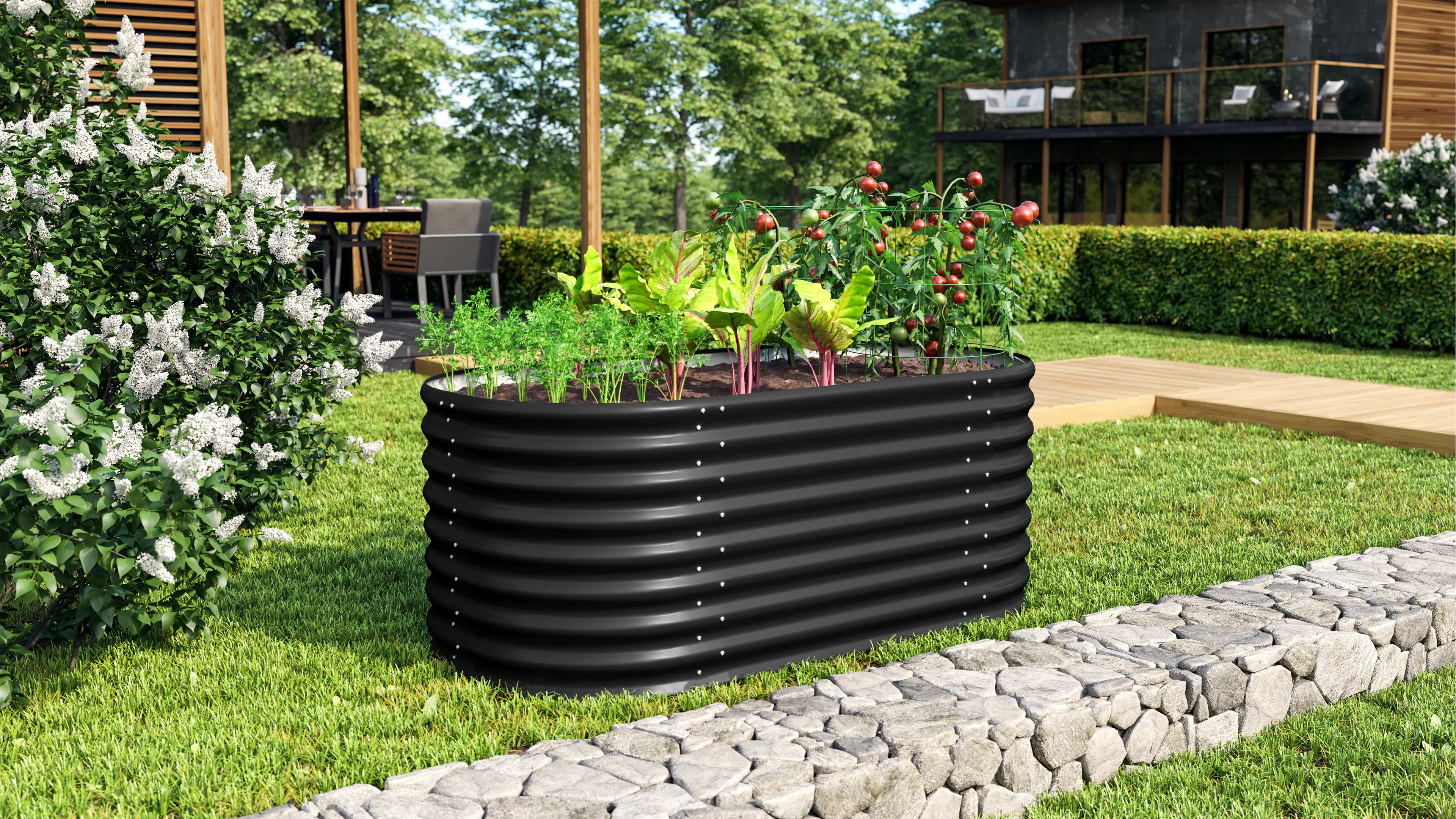 Vitavia Hochbeet Terra 630 162 x 82 x 63 cm schwarz