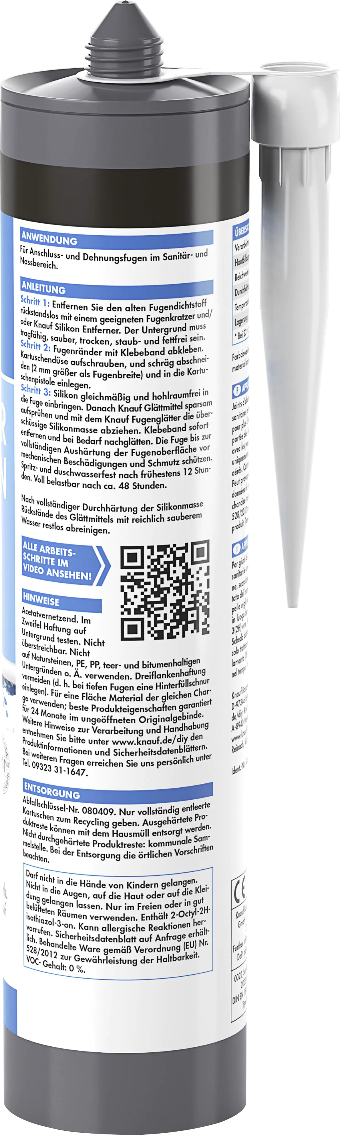 Knauf Sanitär Silikon samtschwarz 300 ml