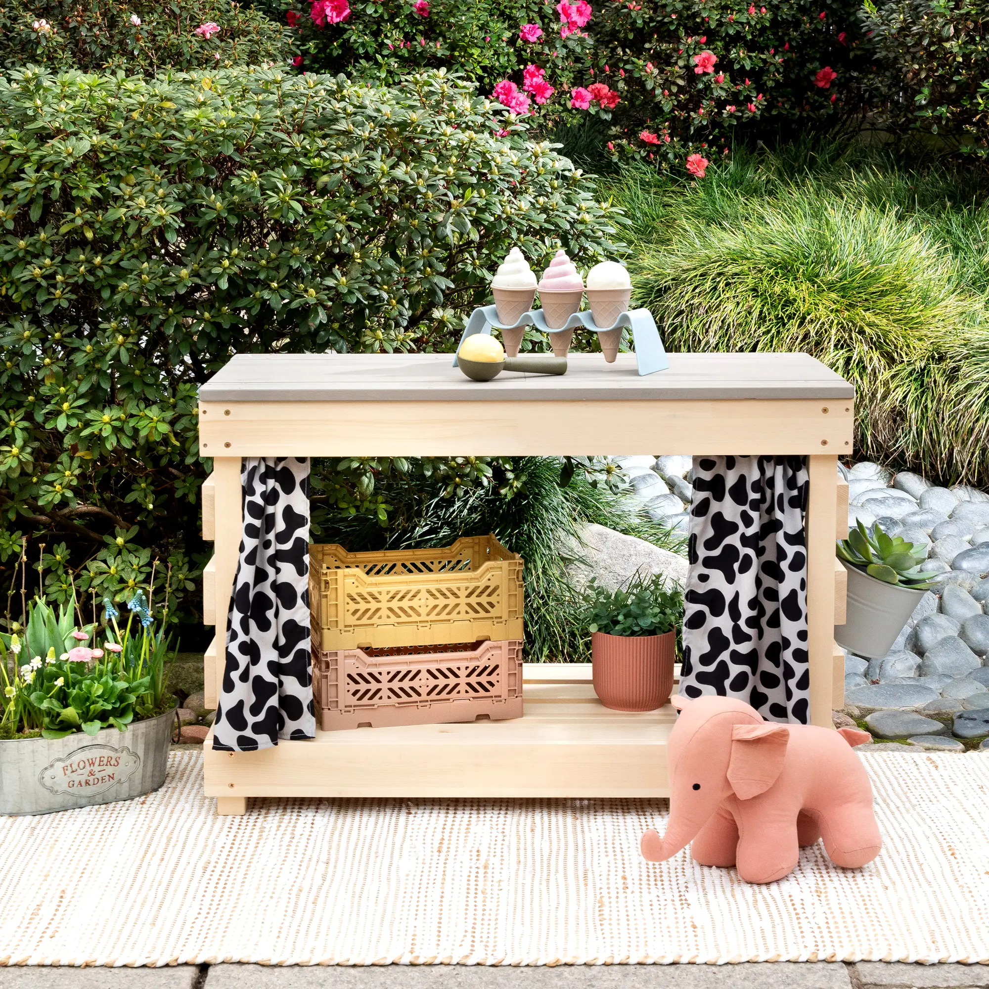 MUDDY BUDDY® Matschtisch Little Leo natur-warmgrau