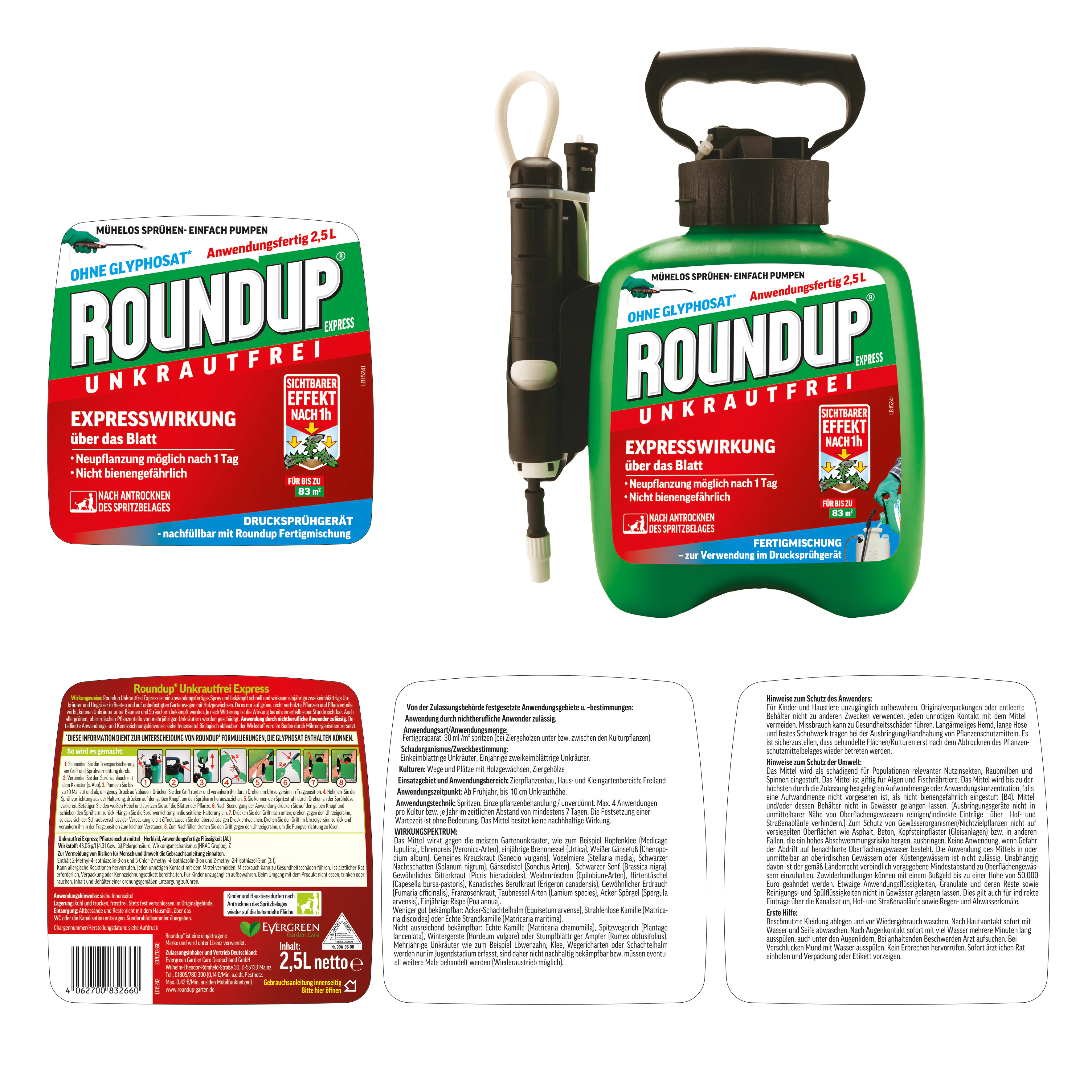 Roundup Express Drucksprühgerät - 2,5 Liter Roundup Express Drucksprühgerät - 2,5 Liter