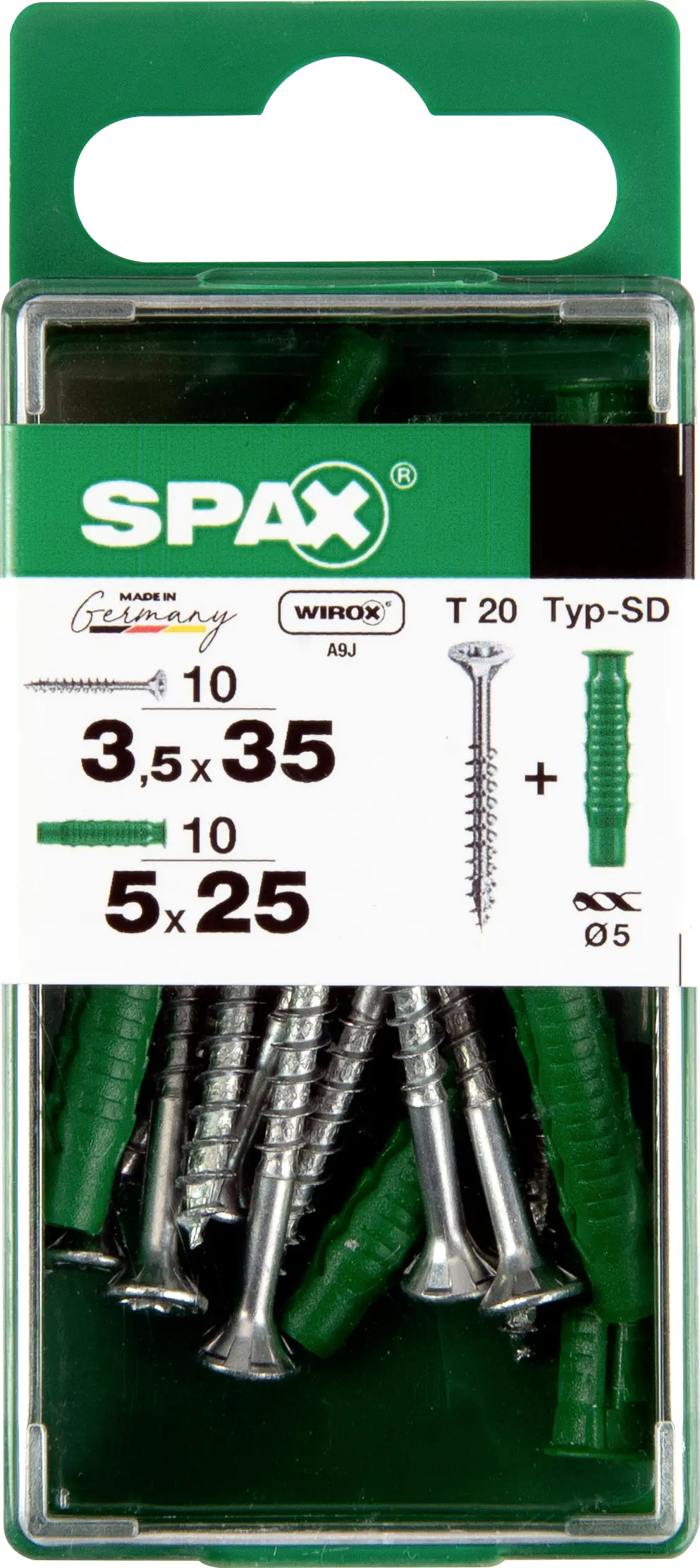 Spax Universalschrauben + Dübel 3.5 x 35 mm TX 20 - 10er Set