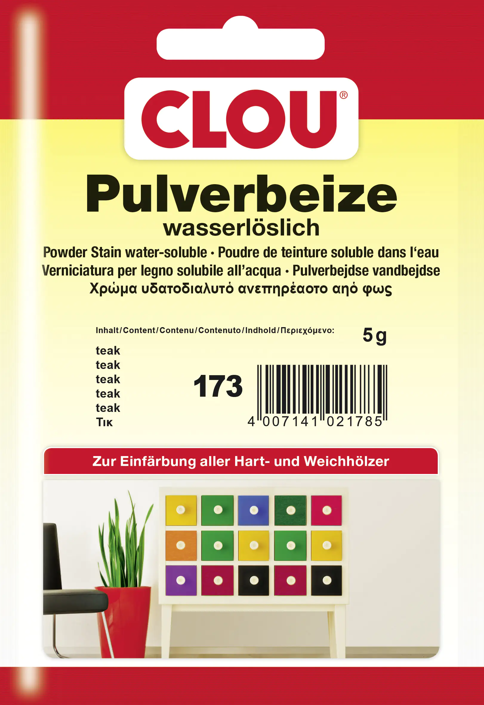 4007141021785 Clou Pulverbeize 5 g teak