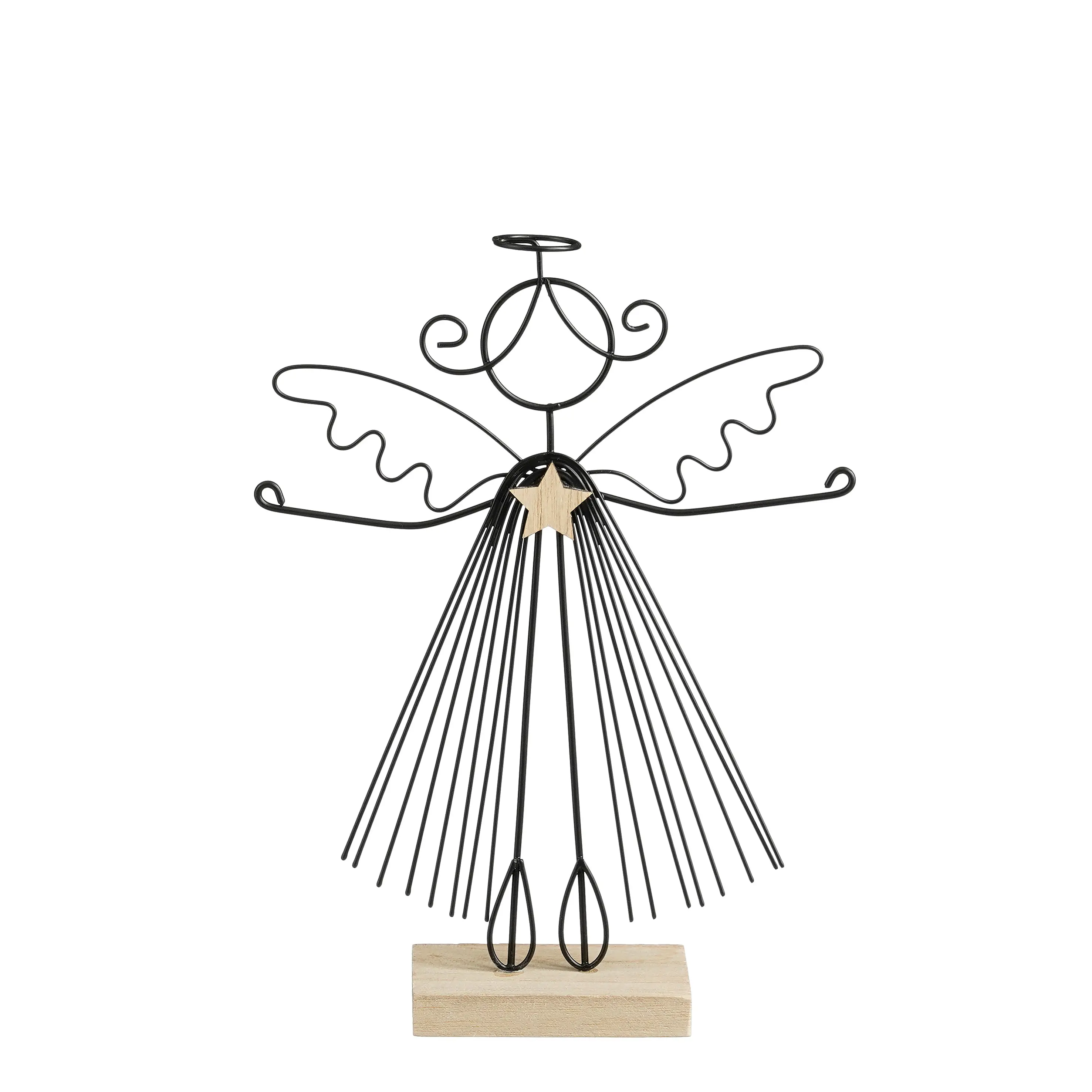 Mica Decorations Dekofigur Engel 23 cm schwarz gold