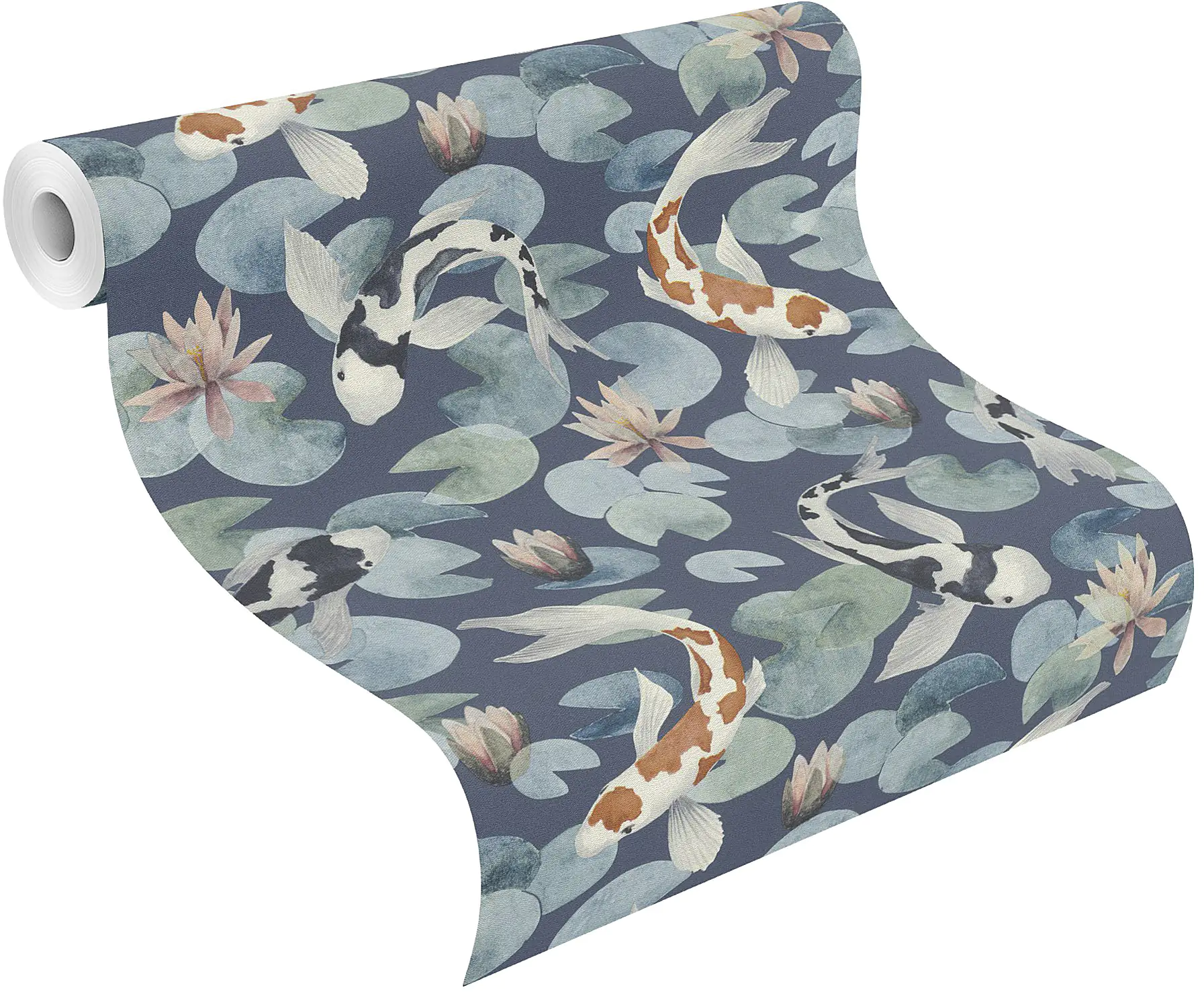 Rasch Vliestapete 409444 Kimono koifische blau, 10,05 x 0,53 m