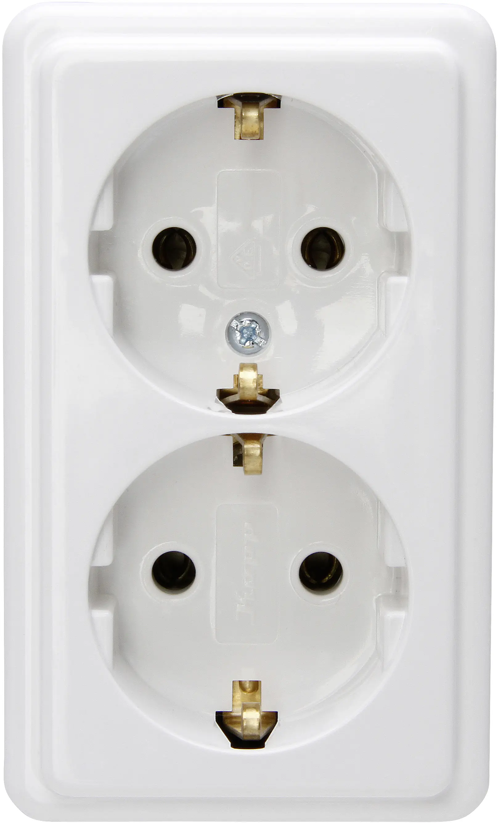 Kopp 2fach Schutzkontakt-Steckdose Aufputz Standard, arktisweiß, 102502002