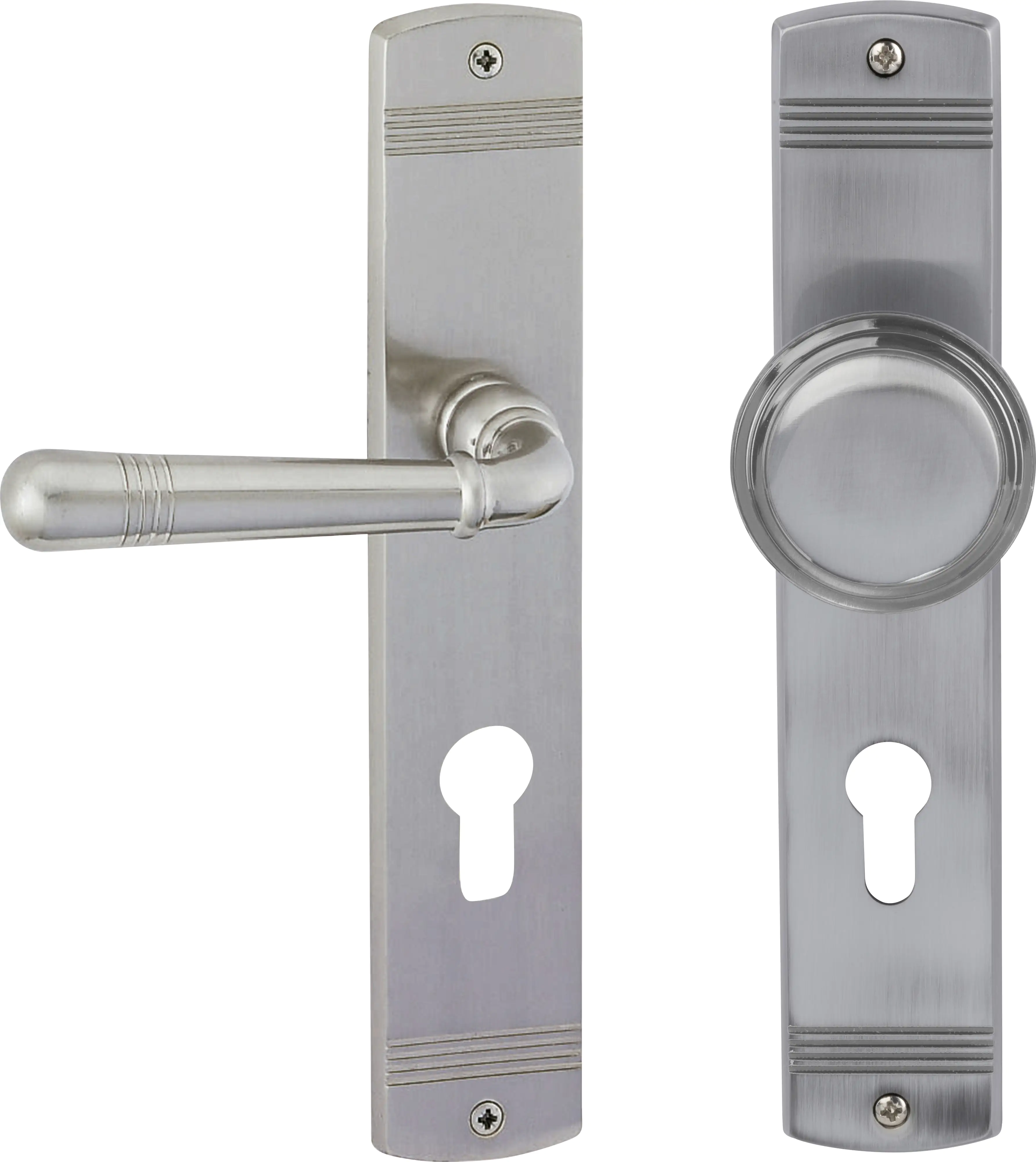 Alpertec PZ-Langschildgarnitur Sale rechts Messing abgerundet