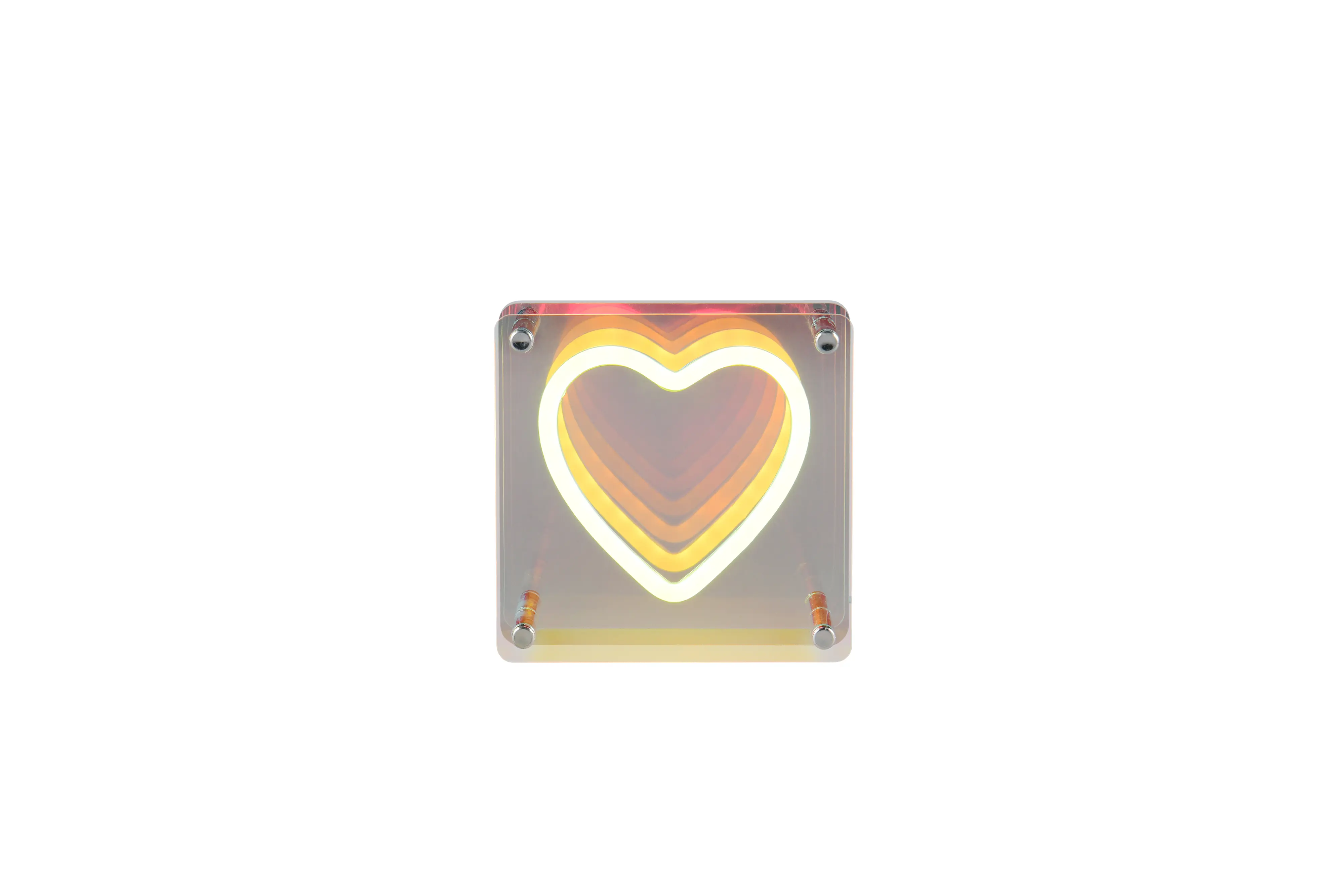 Reality LED-Tischleuchte Querido Fun Herz 14,5 x 14,5 cm warmweiß transparent irisierend