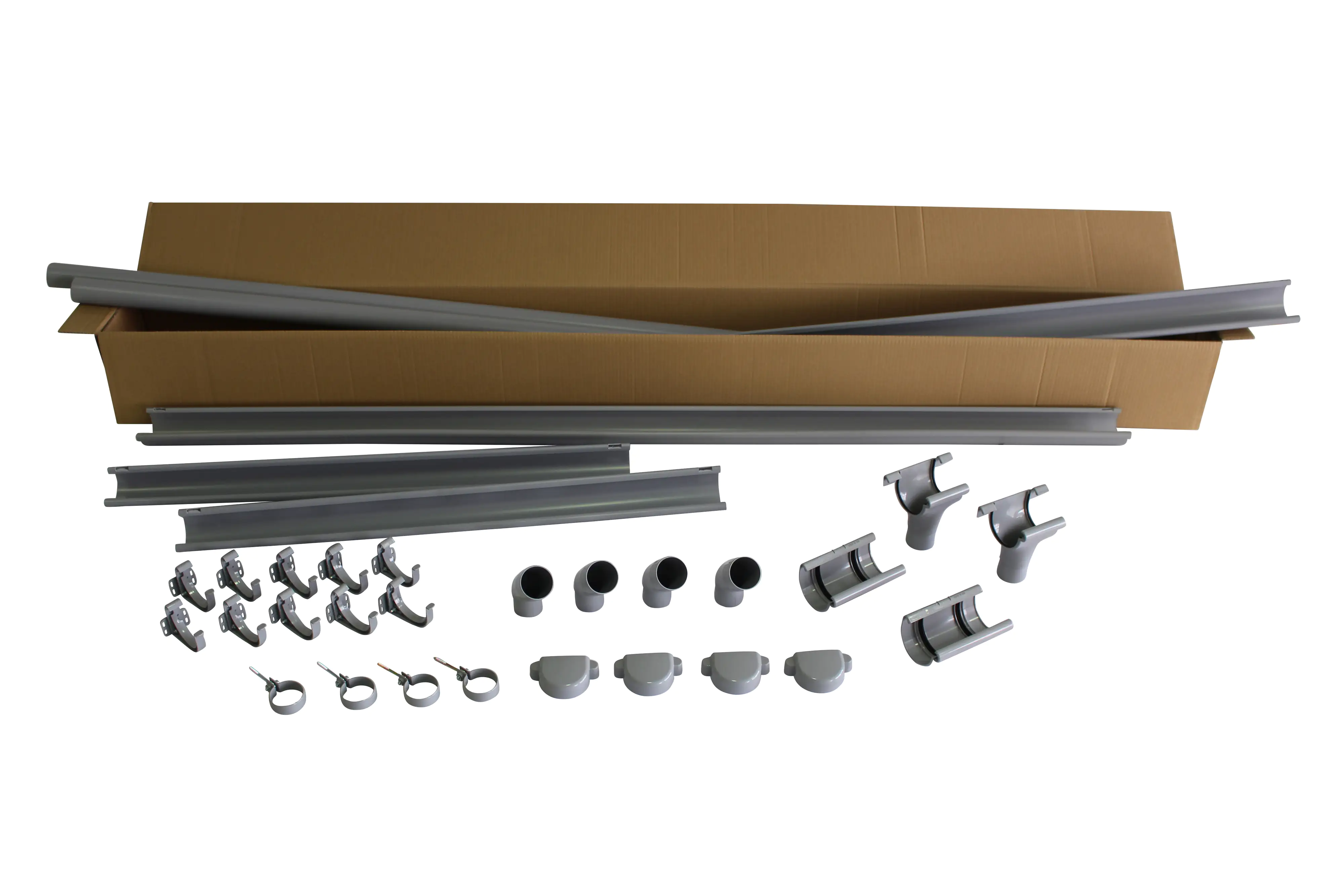 Marley Dachrinnen-Komplettset RG 75 für Block- und Gartenhäuser bis 3 m grau