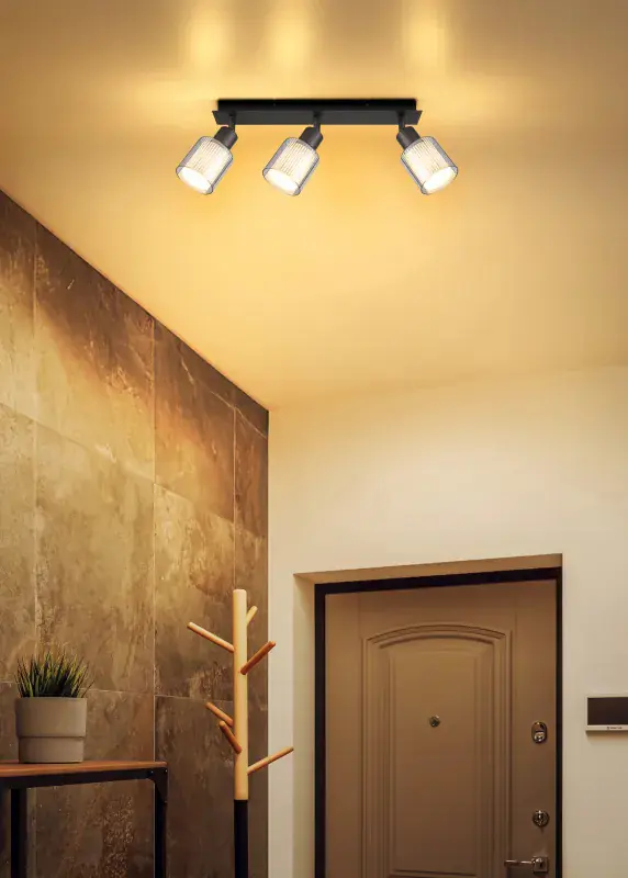 Globo Strahler Villegas 41 x 18,6 cm schwarz-chrom