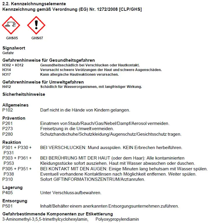 Gießharz 20 Epoxid A+B 0,5 kg MV 100:35 Gew, TZ 2 h, VH 20 mm