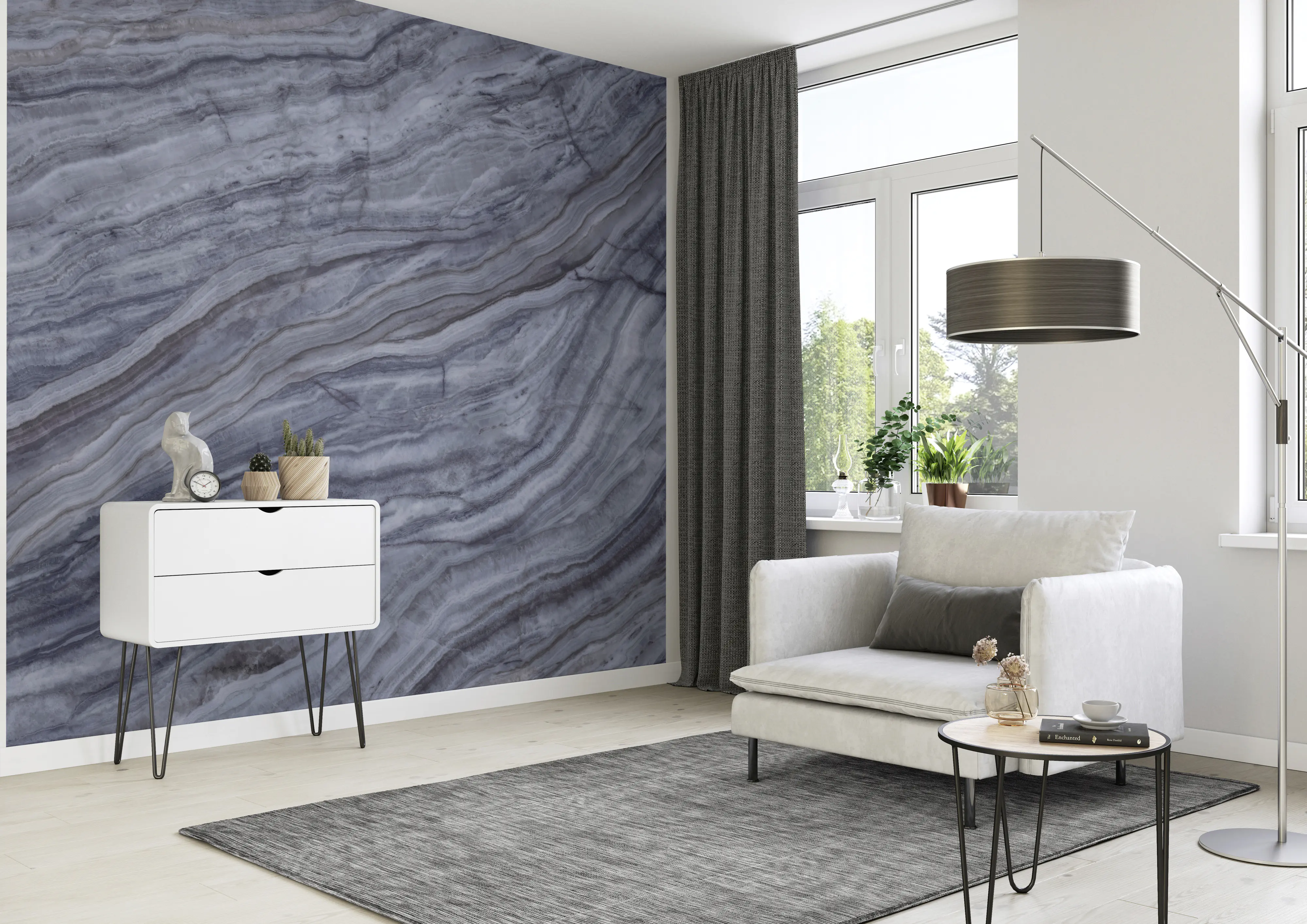 Rasch Vlies Fototapete 364576 Blau-Nachtblau Muster & Motive 3 m x 3,18 m